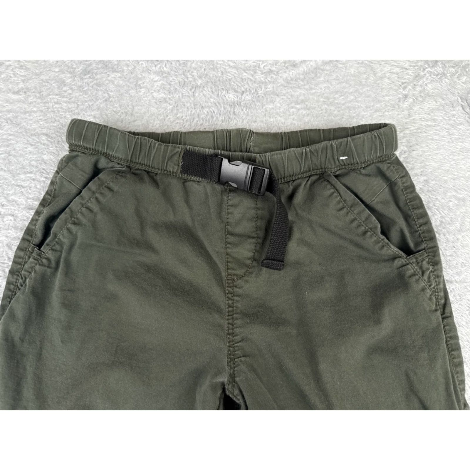 Vintage UNIONBAY Women's Cargo Jogger Pants Size 3 Green Tapered Denim 5-Pocket Belted Regular Fit Size 26" / US 2 / IT 38 - 4 Thumbnail