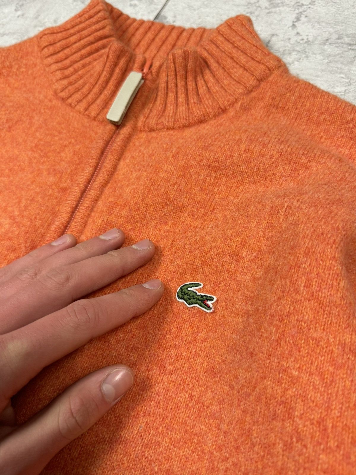 Lacoste Lacoste Half Zip Knit Sweater Orange Size 7 Size US L / EU 52-54 / 3 - 5 Thumbnail