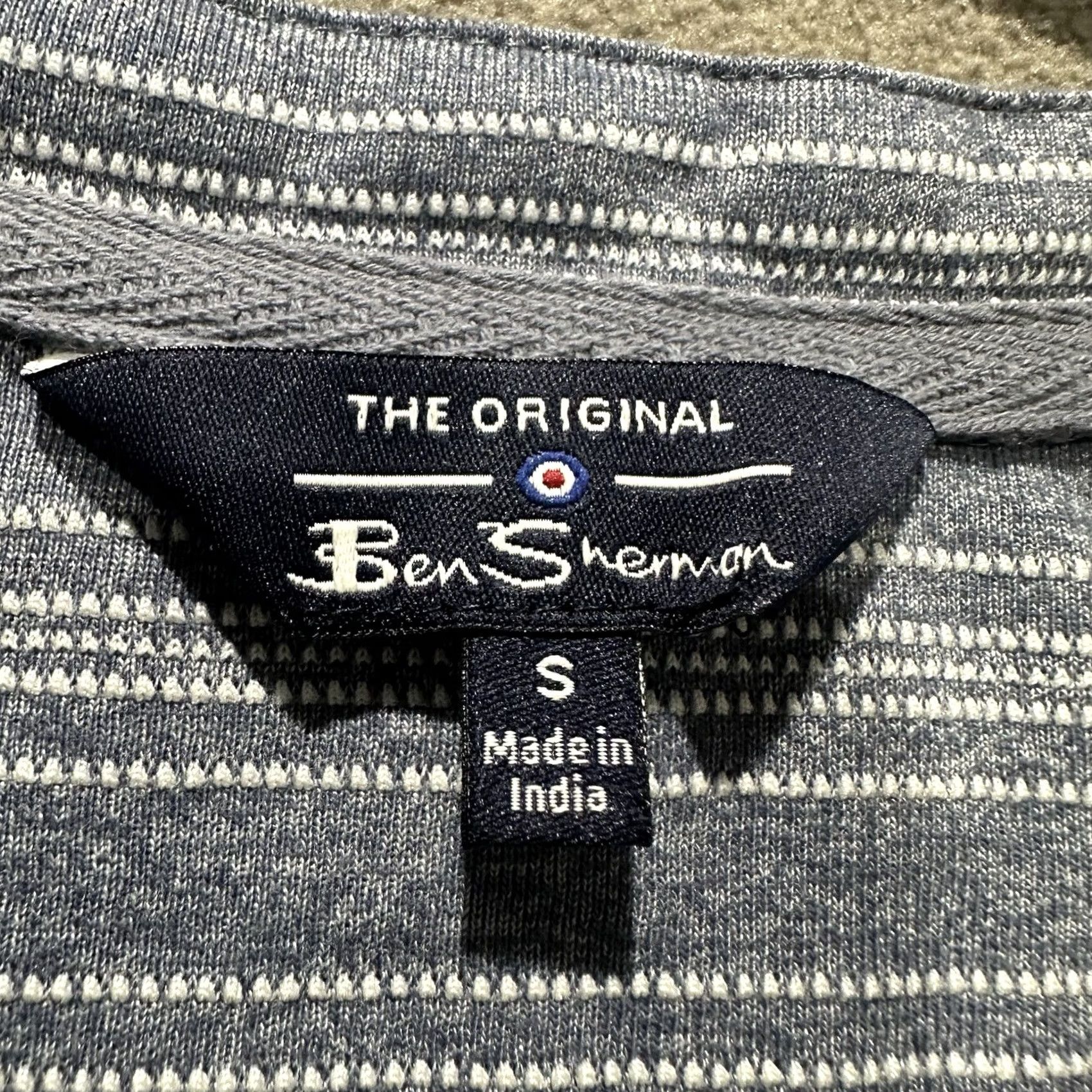Ben Sherman Ben Sherman Shirt Mens Small Blue Striped Henley Crew Short Sleeve Casual Tee Size US S / EU 44-46 / 1 - 4 Thumbnail