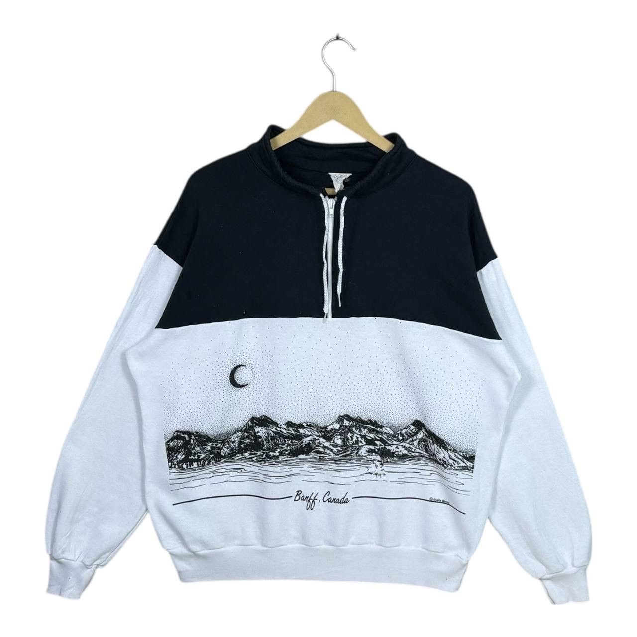 Vintage VTG 90s Banff Canada Mountain 1/4 Zip Sweatshirt XL Gorp Size US XL / EU 56 / 4 - 1 Thumbnail