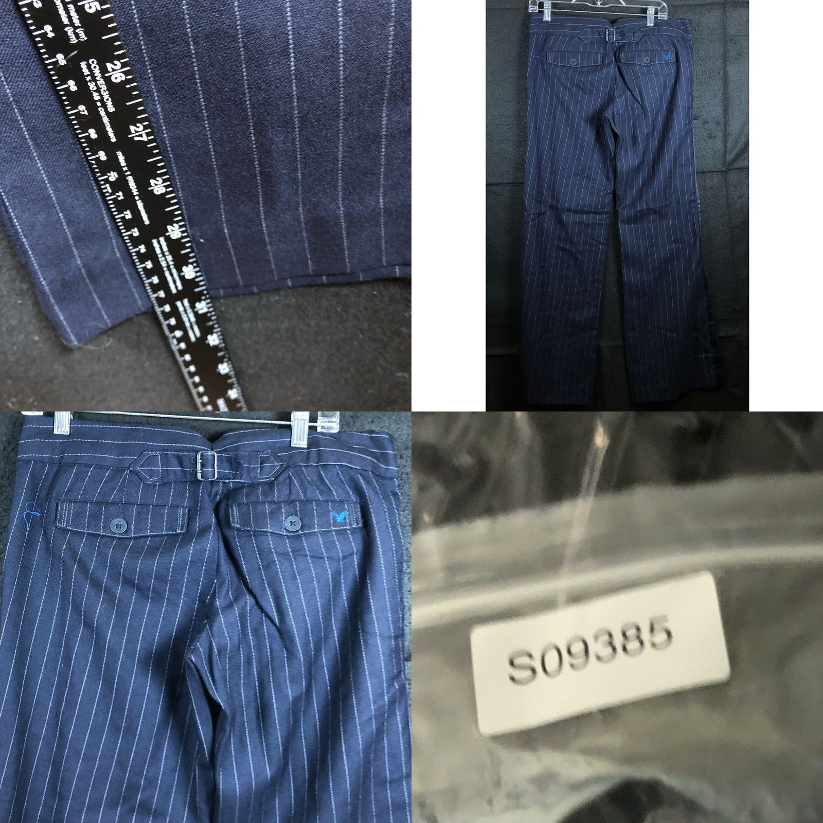 Express Express Womens Pants Blue White Pinstripe Mid Rise Wide Straight Wool Blend 8 Size 24" / US 00 / IT 34 - 8 Thumbnail