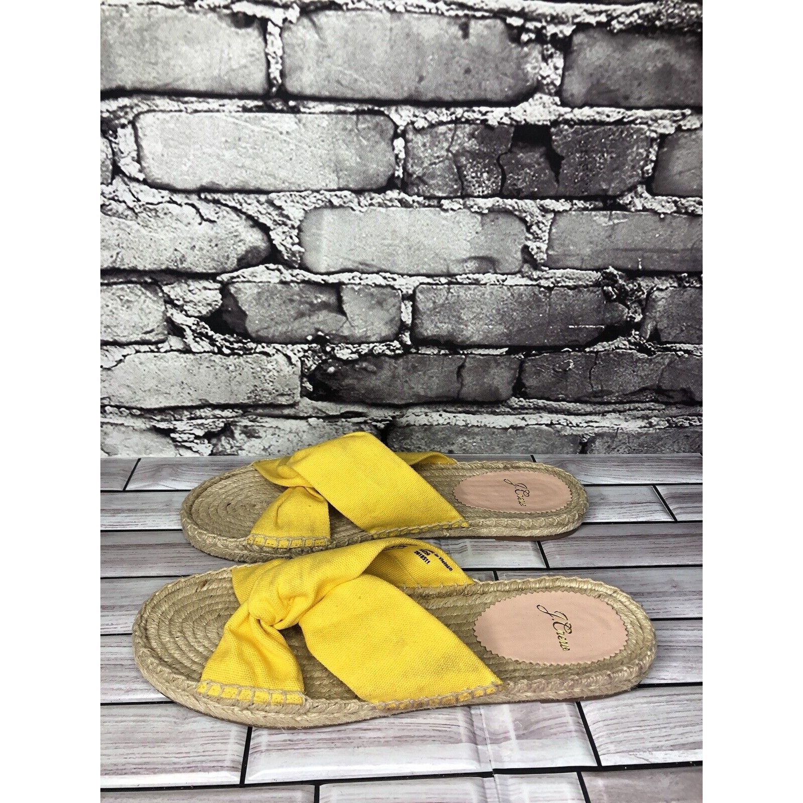 J.Crew J. Crew Yellow Twisted Canvas Fabric Slide Espadrilles Sanda Size US 9 / IT 39 - 1 Thumbnail