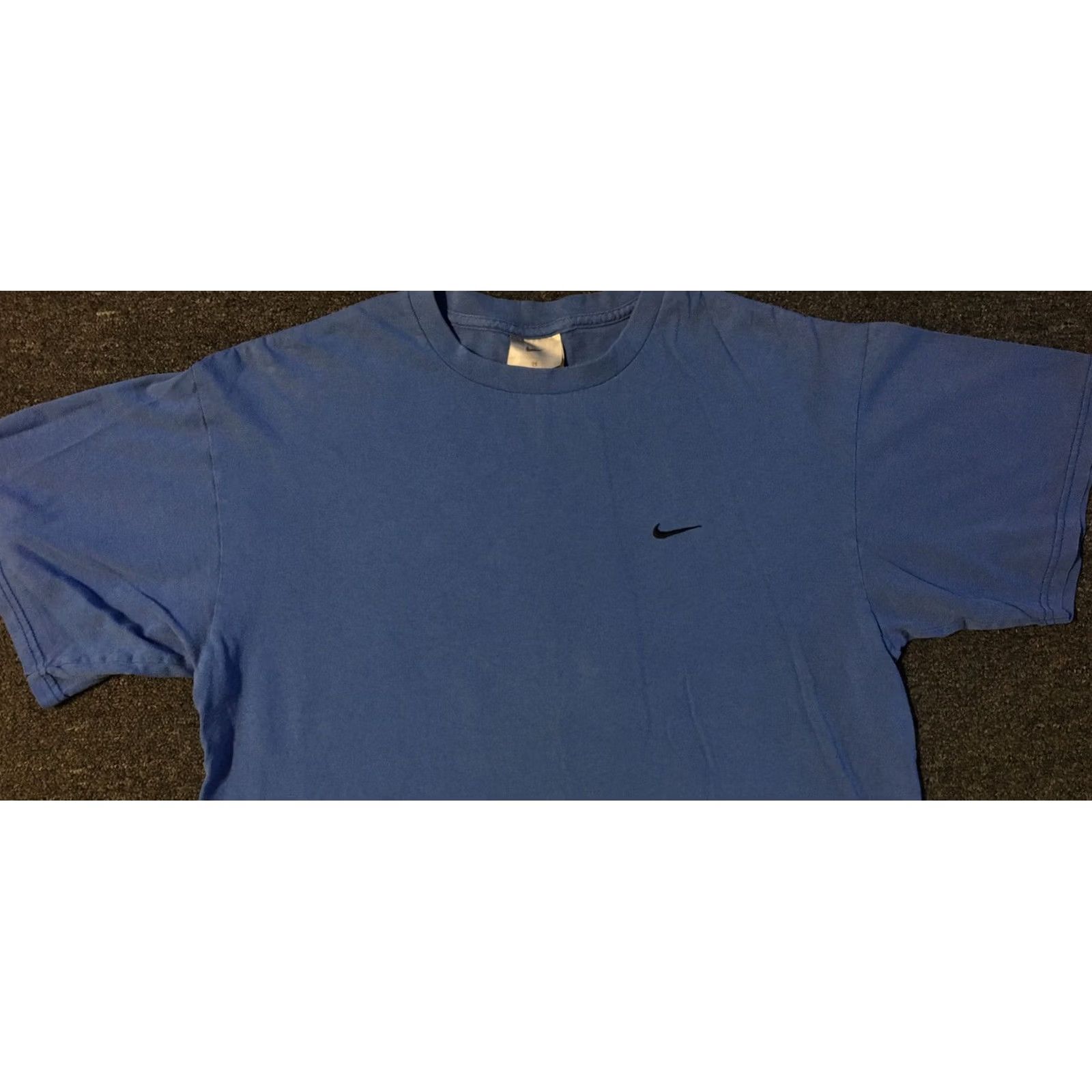 Nike VINTAGE Nike Faded Swoosh Shirt M Blue 80s 90s Grunge Hip Hop Rap Track & Field USA Swoosh Mens Shirt Size US M / EU 48-50 / 2 - 3 Thumbnail