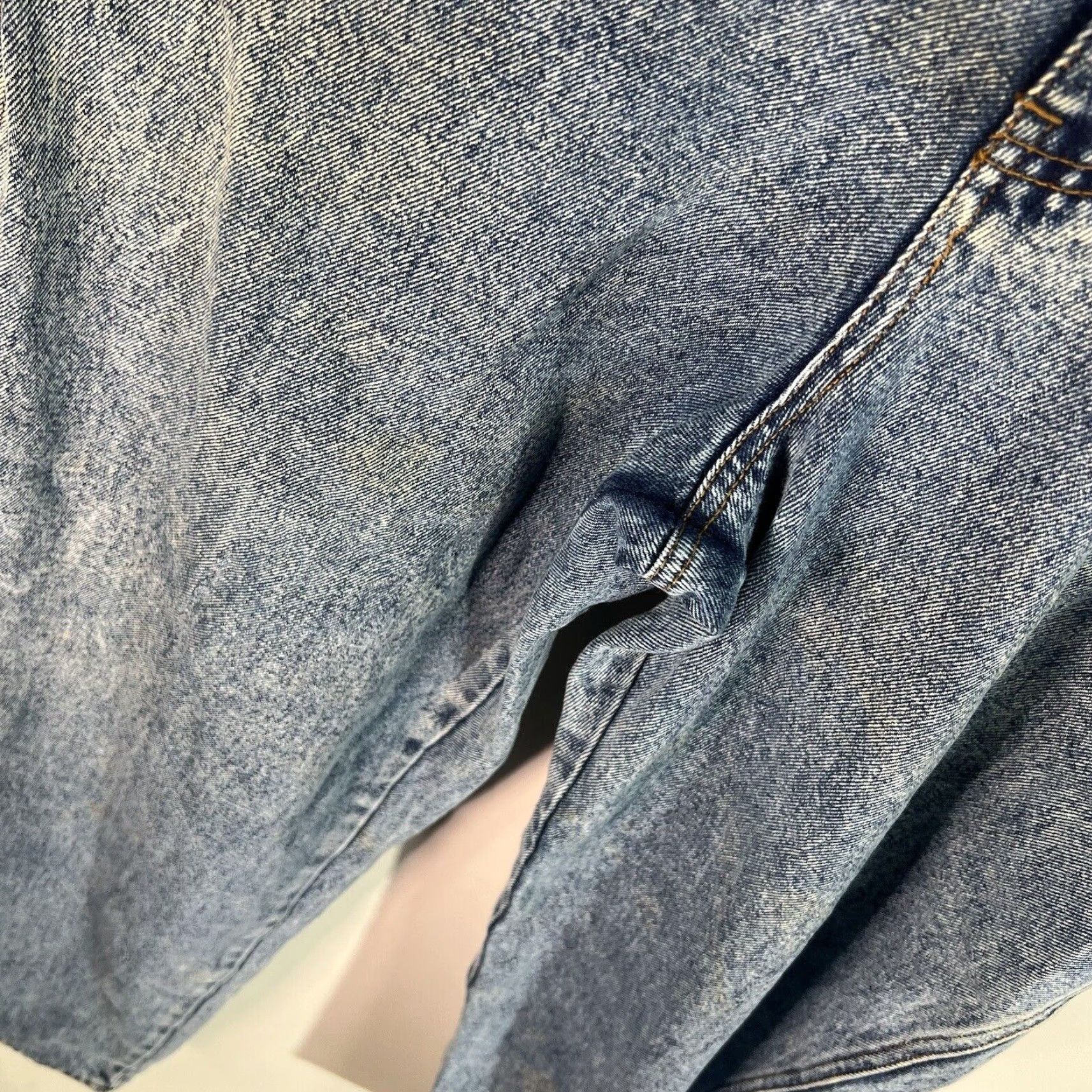 Denime VINTAGE Zeppelin Baggy Denim Bibs Women's M 28in Waist 27in Inseam Blue Distressed Jeans Size ONE SIZE - 5 Thumbnail