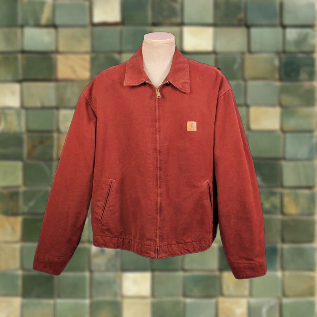 Carhartt VINTAGE Carhartt Jacket 90s Detroit Dark Red Canvas Chore XXL Mens D146 CLY Size US XXL / EU 58 / 5 - 1 Thumbnail