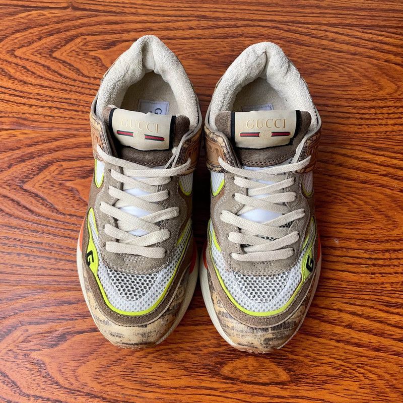 Gucci Gucci Ultrapace Brown Low-top Casual Sneakers Size US 5 / IT 35 - 2 Thumbnail