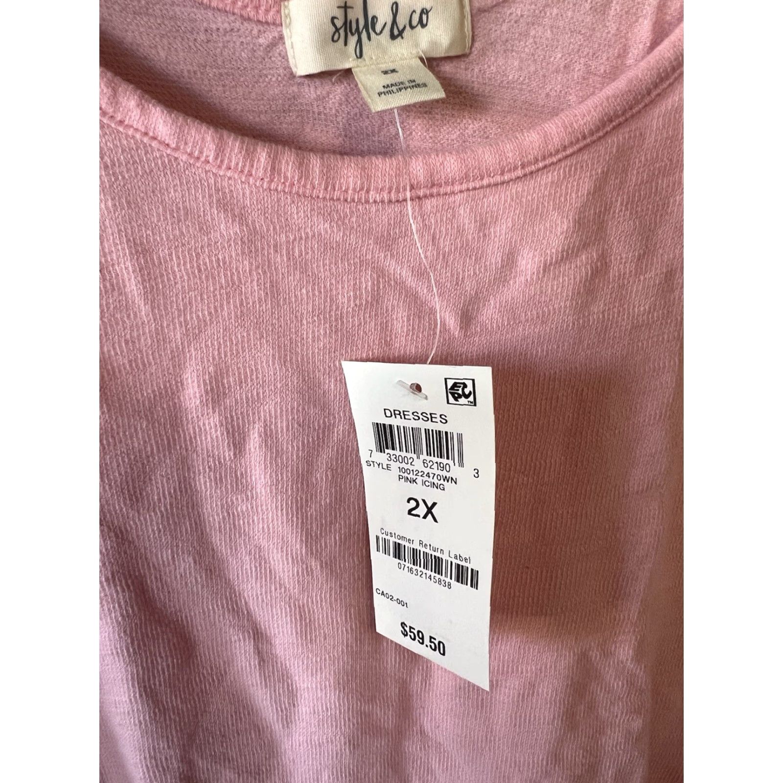 Vintage Style&co Style&co Womens Pink Knit Front Tie Sleeveless Dress Plus Size 2X Fit & Flare Knee Length Sleeveless Tie Knit Dress Womens Plus 2X Pink Size XXL / US 16-18 / IT 52-54 - 4 Thumbnail
