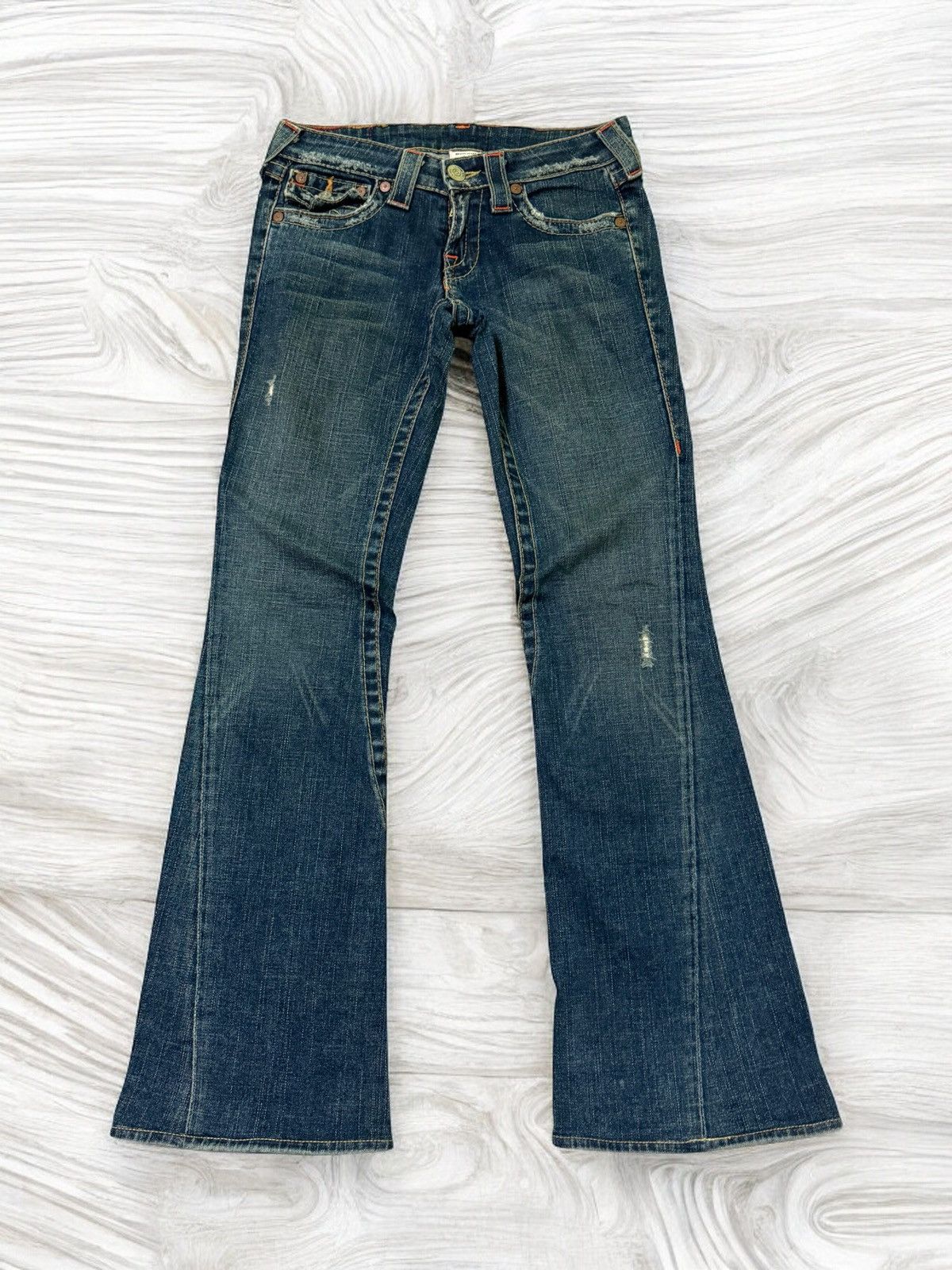 True Religion Flared TRUE RELIGION Distressed Low Rise Bootcut Size US 27 - 2 Thumbnail