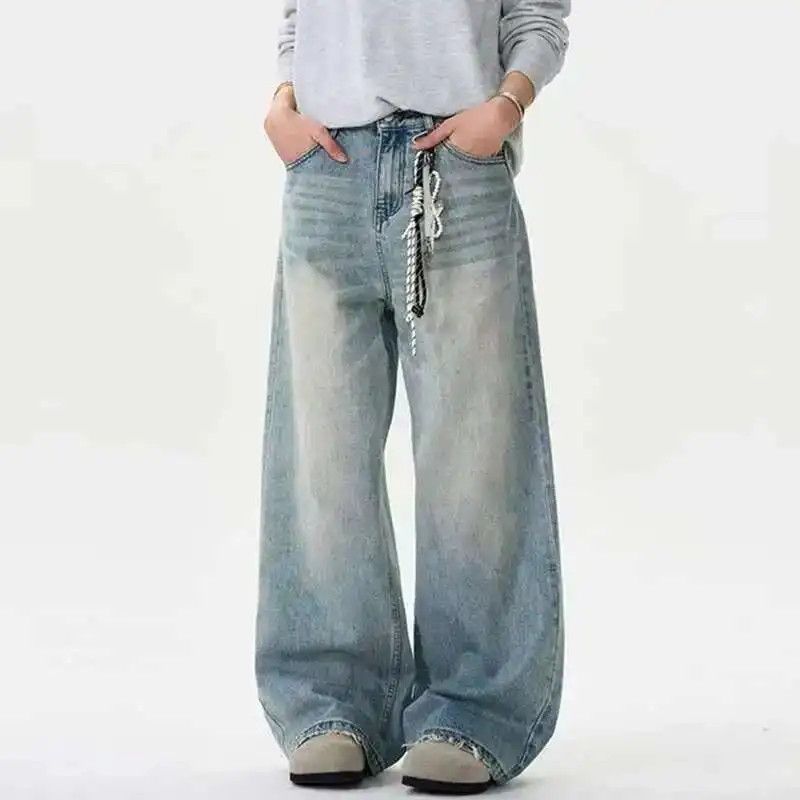 Japanese Brand Light Blue Wide Leg Vintage Style Denim Jeans Size US 32 / EU 48 - 3 Thumbnail