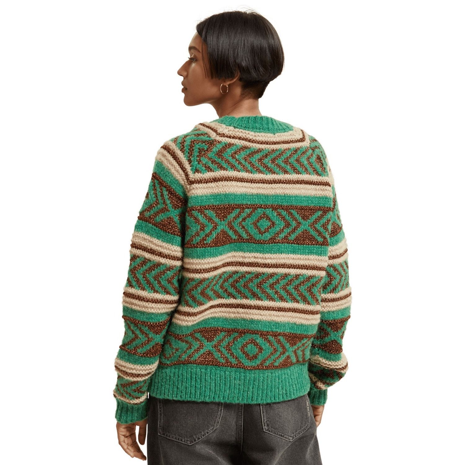 Scotch & Soda Scotch & Soda Sz Small Green Fair Isle Knit Pullover Sweater Size S / US 4 / IT 40 - 2 Thumbnail
