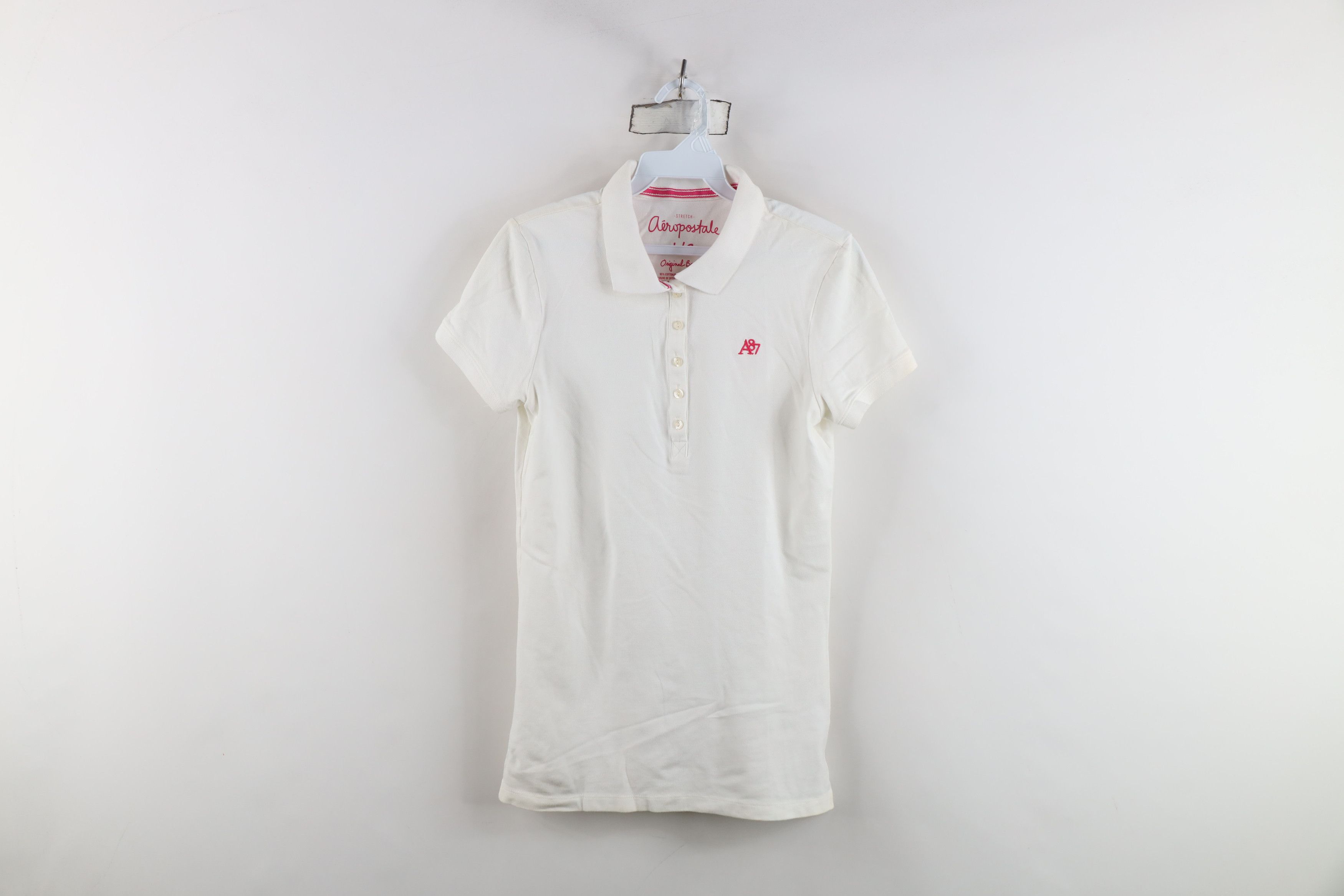 Aeropostale Vintage Y2K Aeropostale Bella Collared Polo Shirt White Size L / US 10 / IT 46 - 1 Thumbnail