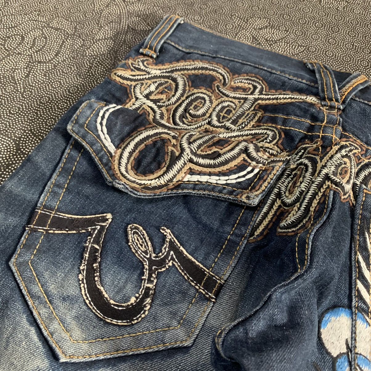 Ed Hardy Vintage Y2K Redpepper Eagle Thunder Embroidered Jeans Pants Size US 28 / EU 44 - 4 Thumbnail