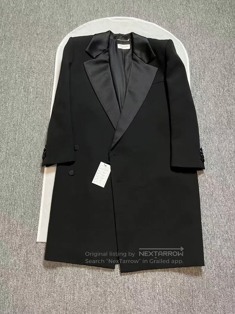 Saint Laurent Paris Saint Laurent Paris Black Mid-Length Lapel Coat Size XS / US 0-2 / IT 36-38 - 1 Thumbnail