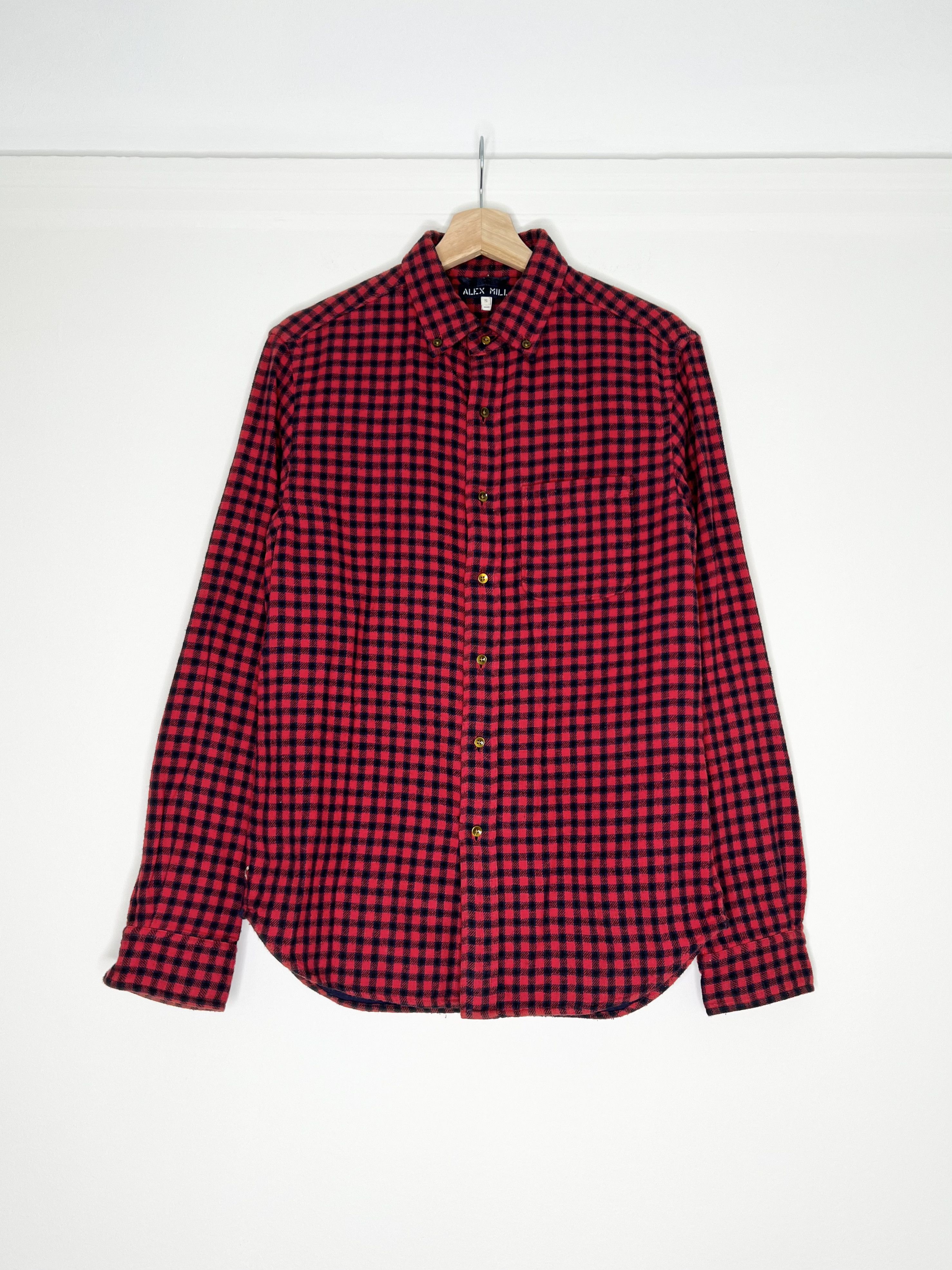 image of Alex Mill Red Check Flannel Size S in Red/Black, Men's