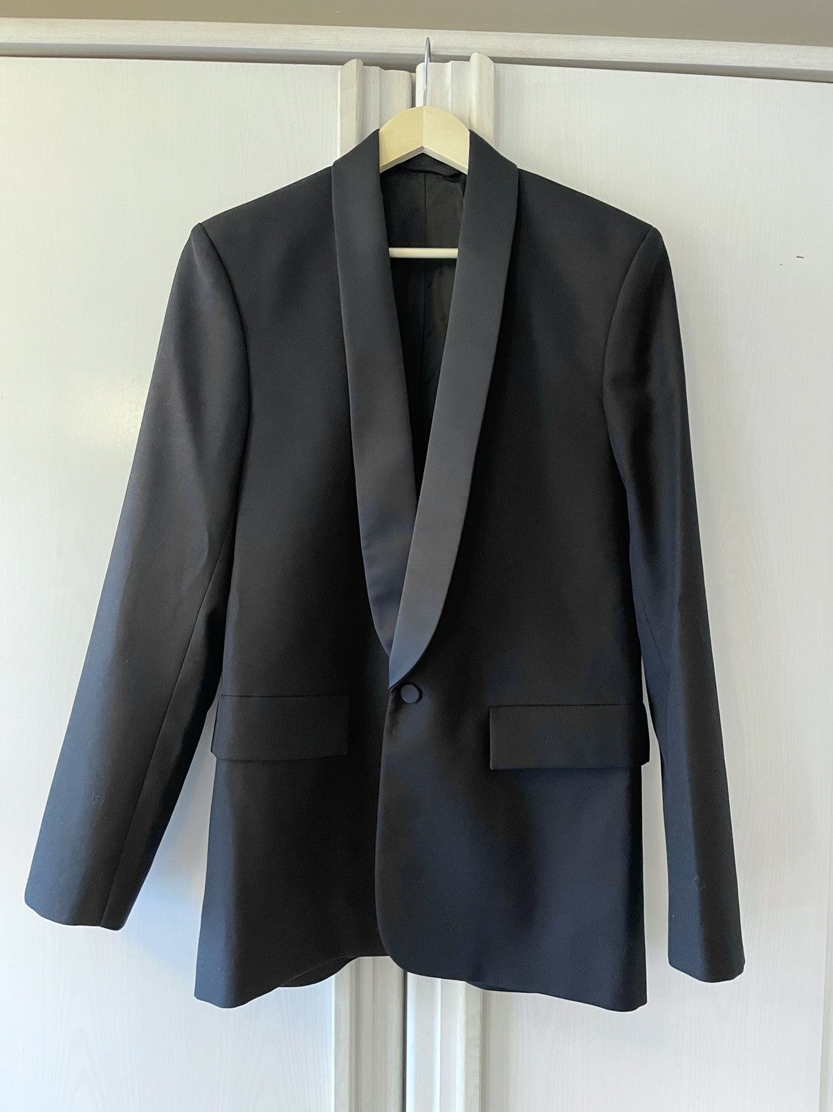 image of Balenciaga Ss20 Tailored Tuxedo Jacket NWT (46) in Black, Men's (Size Small)