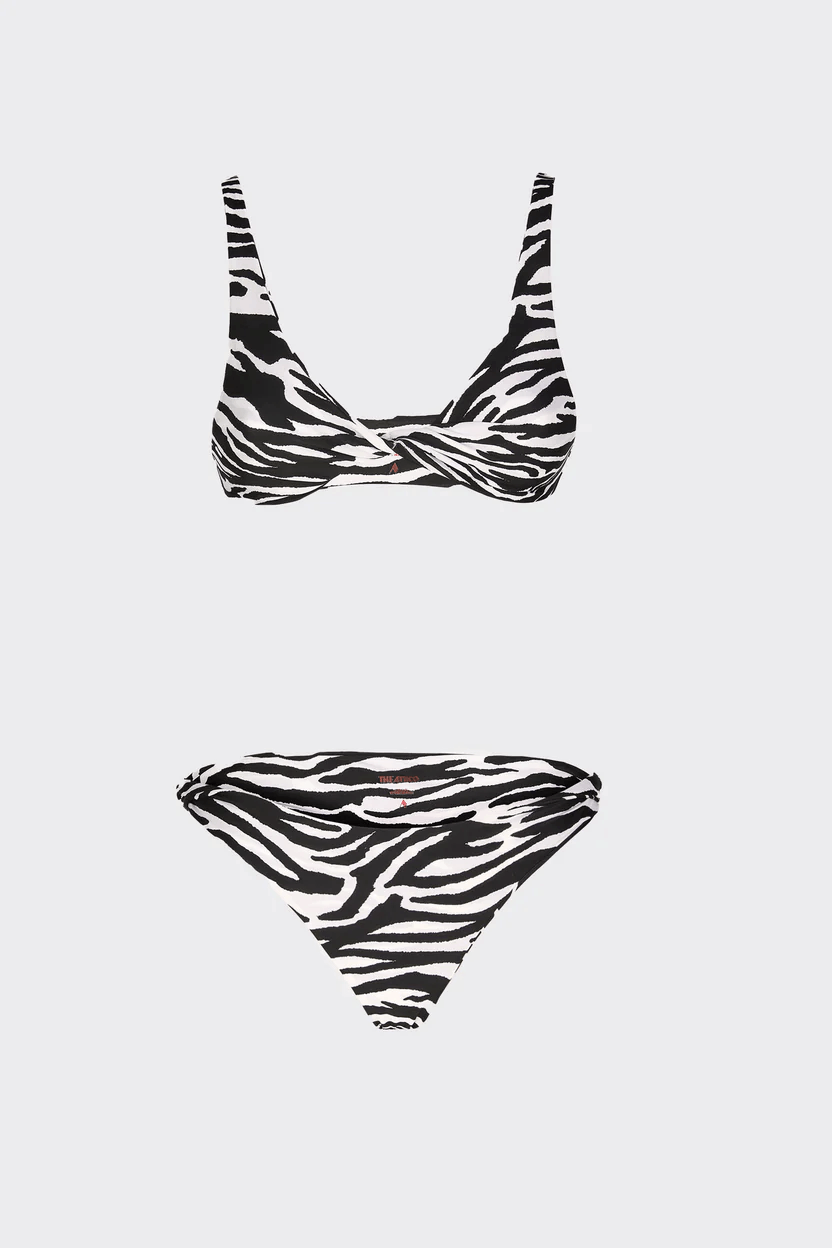 o1mle0525 Size: L / Zebra Print Bikini Set in Black & White