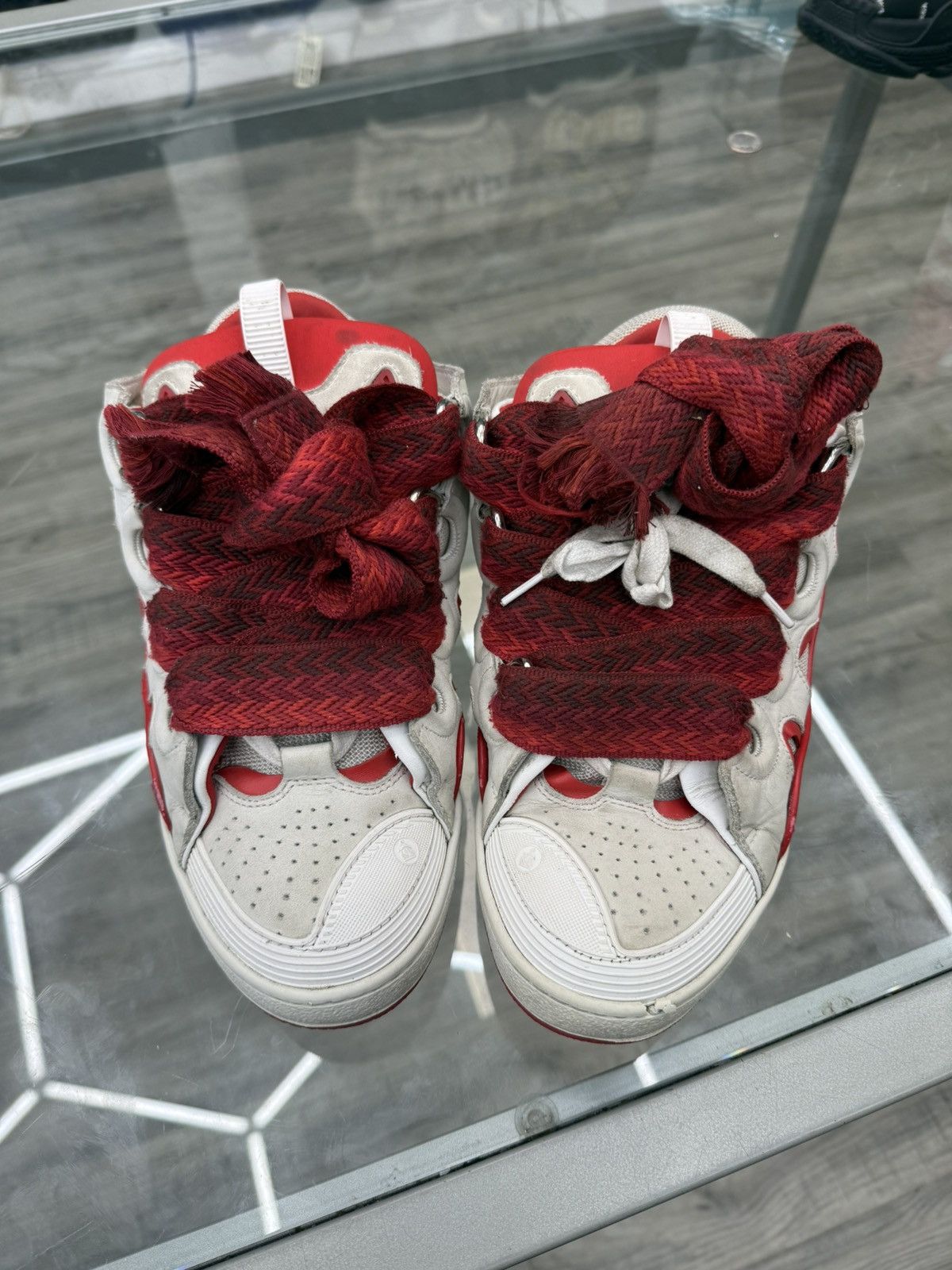 Lanvin Lanvin Curb Sneakers - White / Red Size US 10 / EU 43 - 2 Thumbnail
