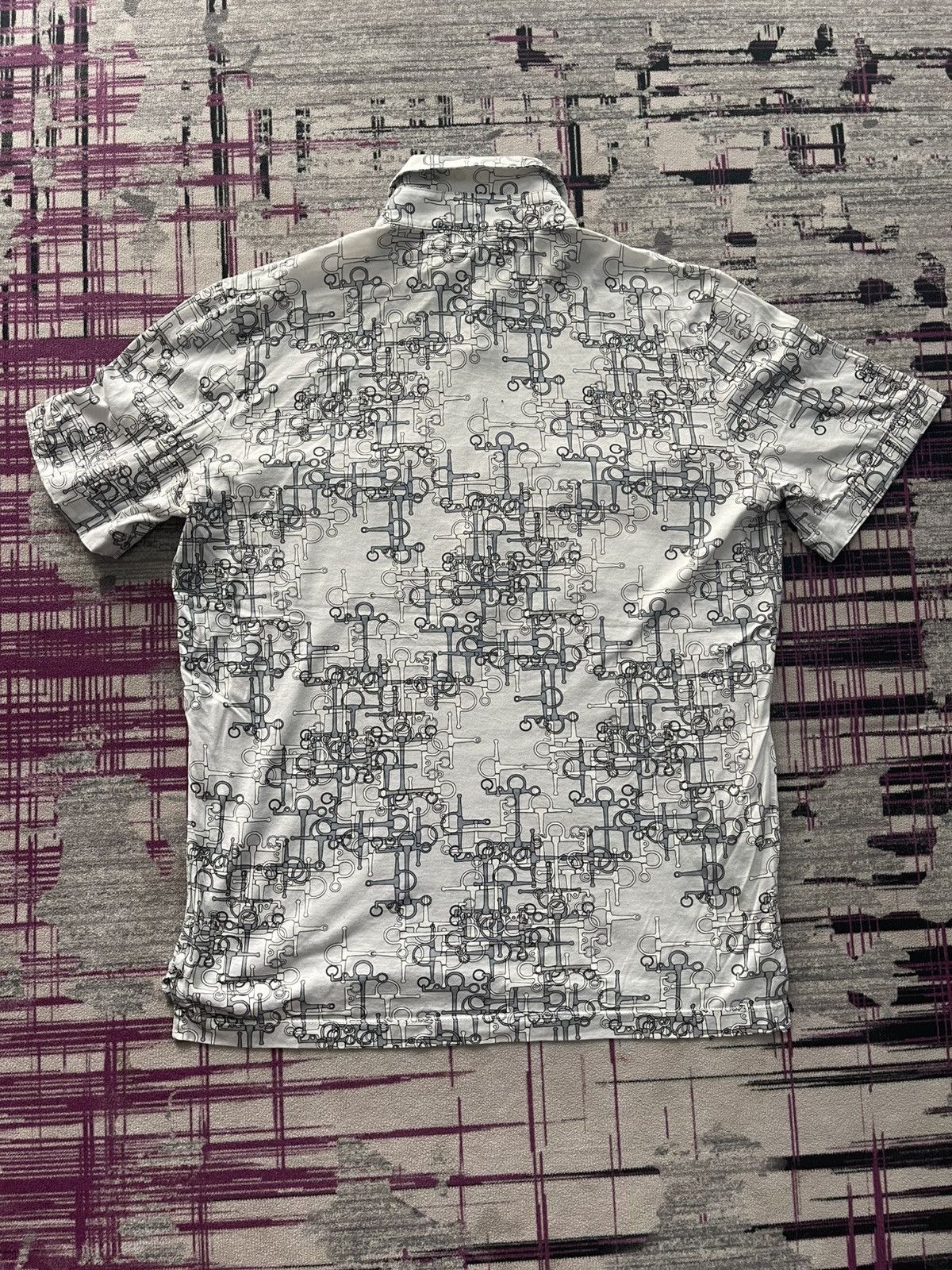 Hermes VINTAGE HERMES BUTTON UP SHIRT CHAIN PATTERN VERY RARE Size US S / EU 44-46 / 1 - 2 Thumbnail