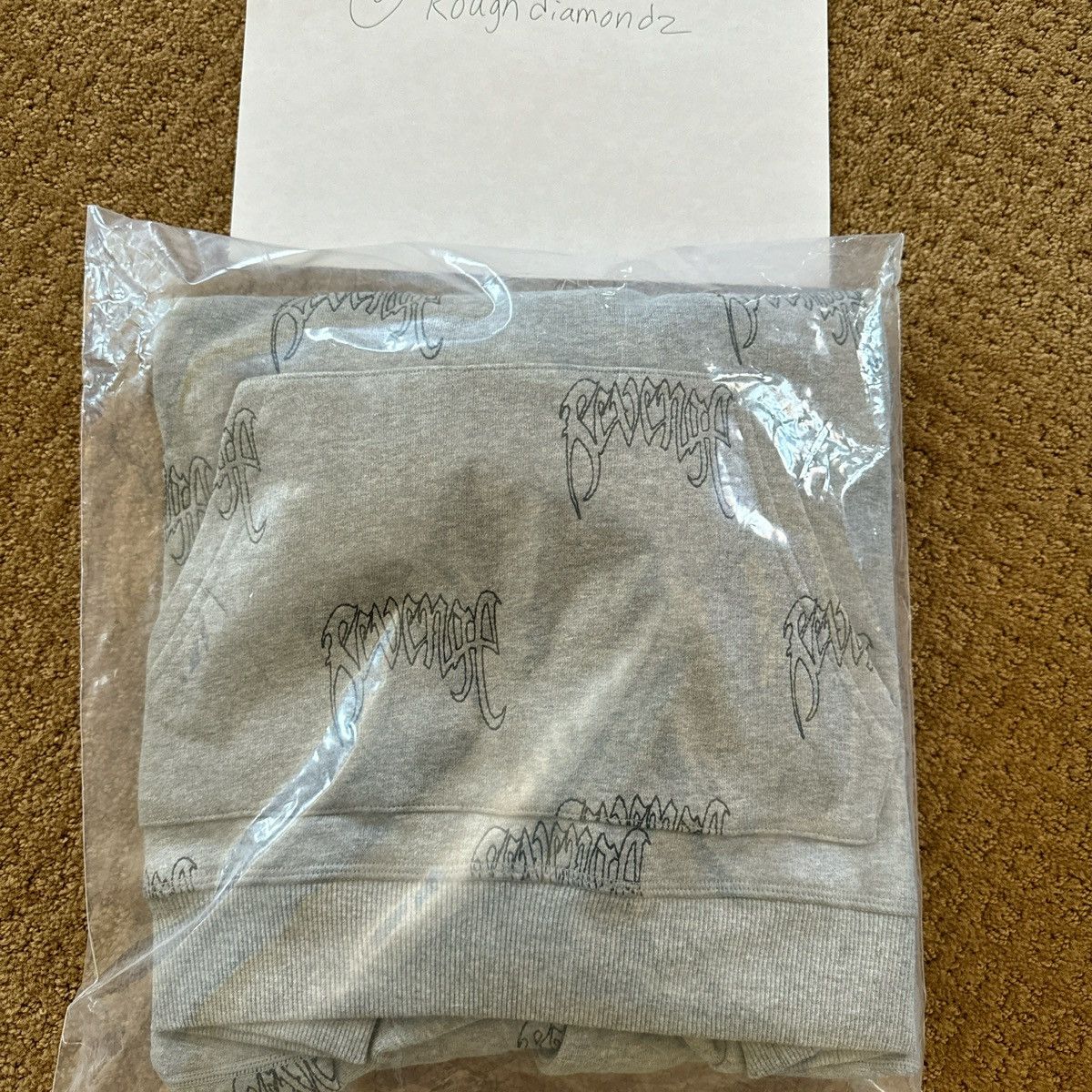 Revenge Revenge All Over Embroidered Logo Hoodie Grey Size S Size US S / EU 44-46 / 1 - 6 Thumbnail