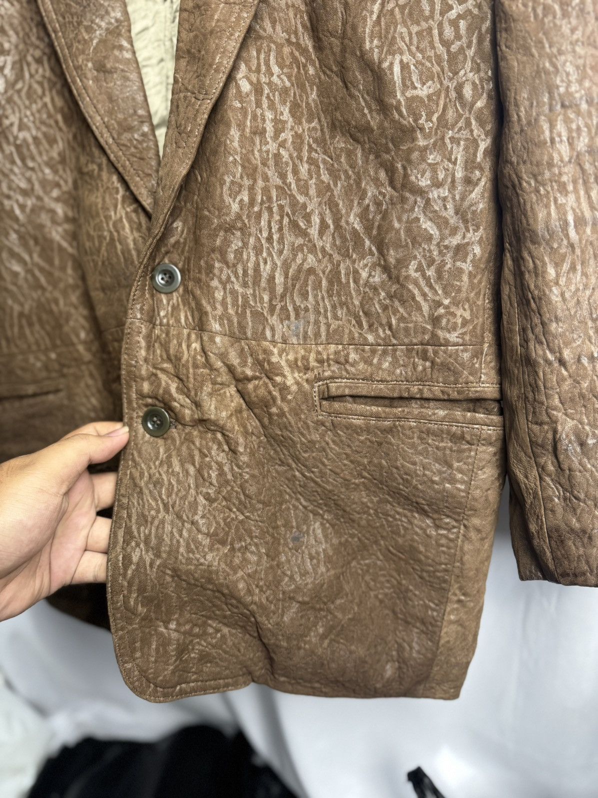 If Six Was Nine × Japanese Brand × Le Grande Bleu (L.G.B.) Leather Suede Blazer Intermezzo Japanese Goa Size 48L - 5 Thumbnail