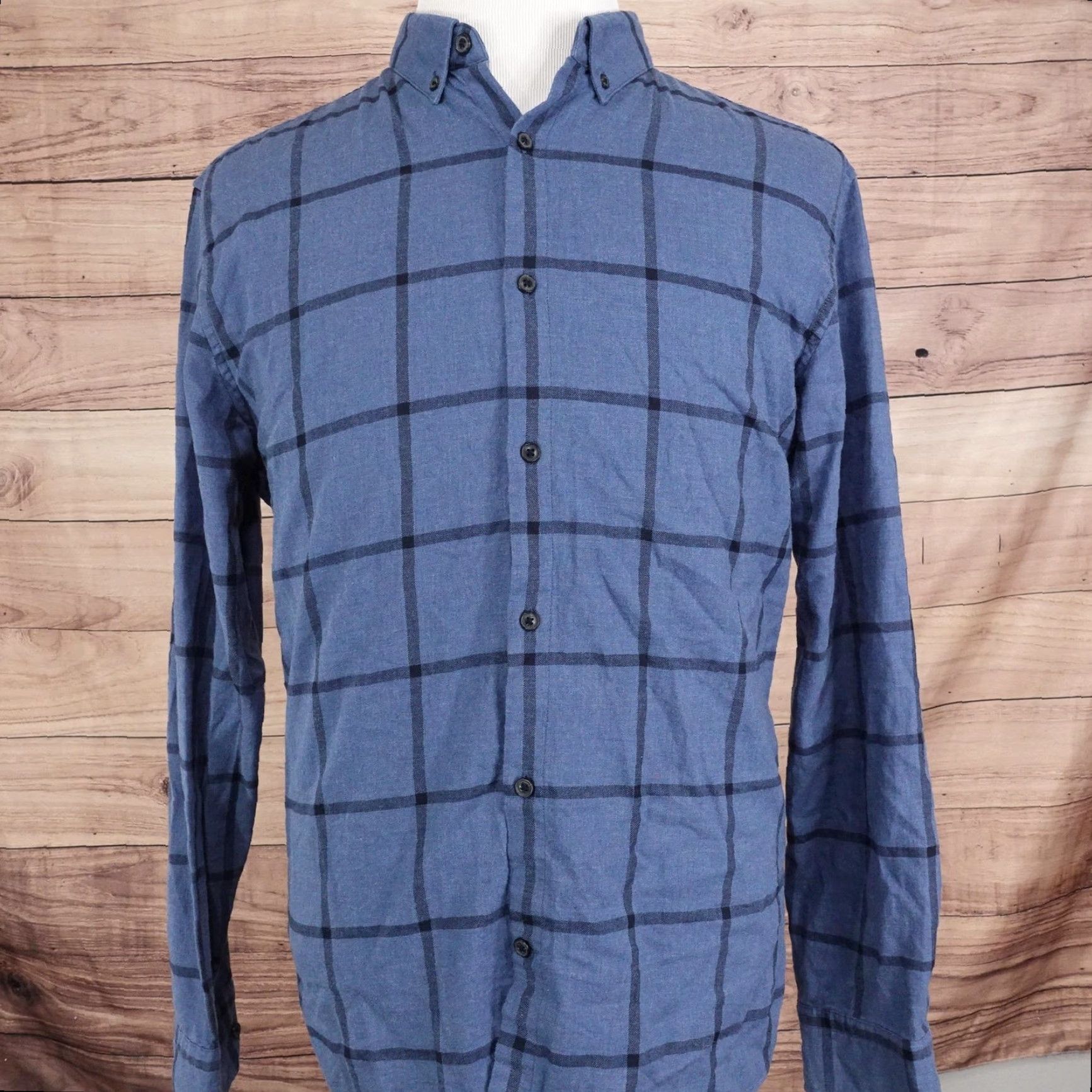 Banana Republic Banana Republic Camden Fit Luxe Flannel Shirt Mens L Blue Plaid Button-Up Size US L / EU 52-54 / 3 - 3 Thumbnail