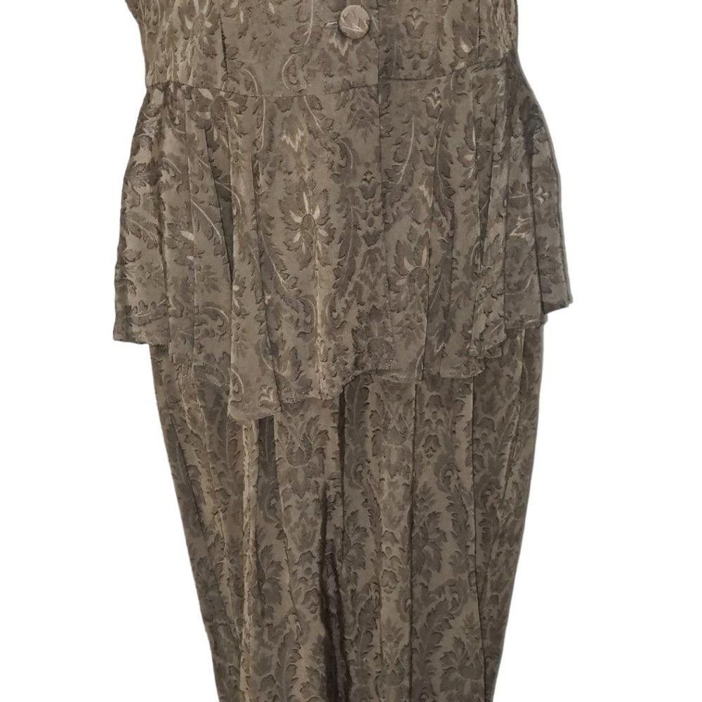 Designer CT527 Marshall Rousso Copper Floral Dress 14 Size XL / US 12-14 / IT 48-50 - 4 Thumbnail