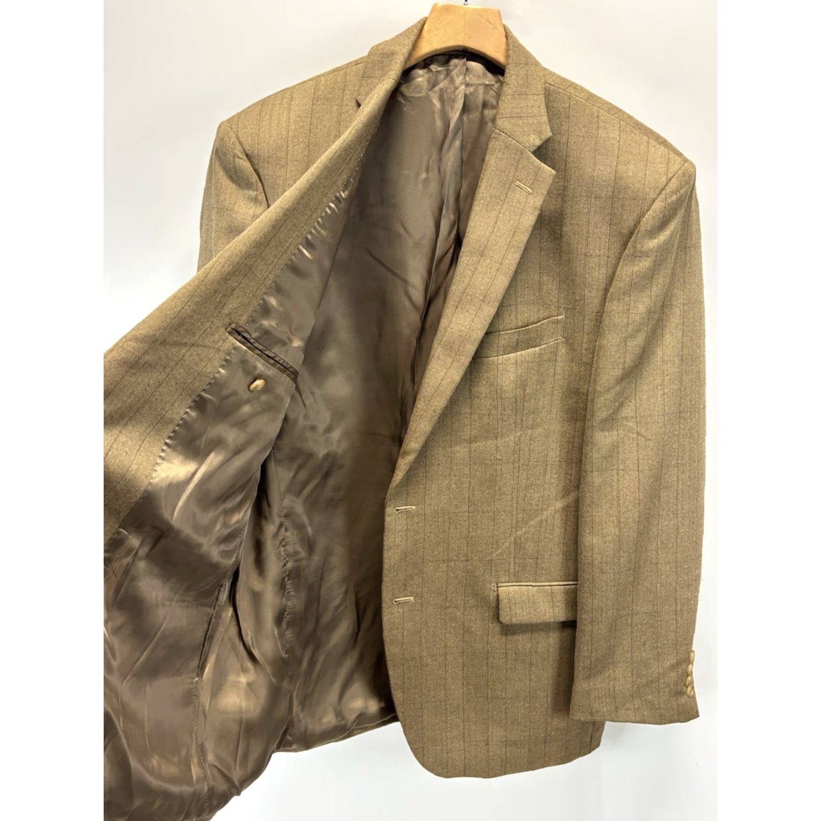 Ralph Lauren Lauren Ralph Lauren Herringbone Blazer Jacket Sport Coat Sz 44R Mens Brown Regular Two-Button Brown Herringbone Blazer Coat Jacket Size 44R - 3 Thumbnail