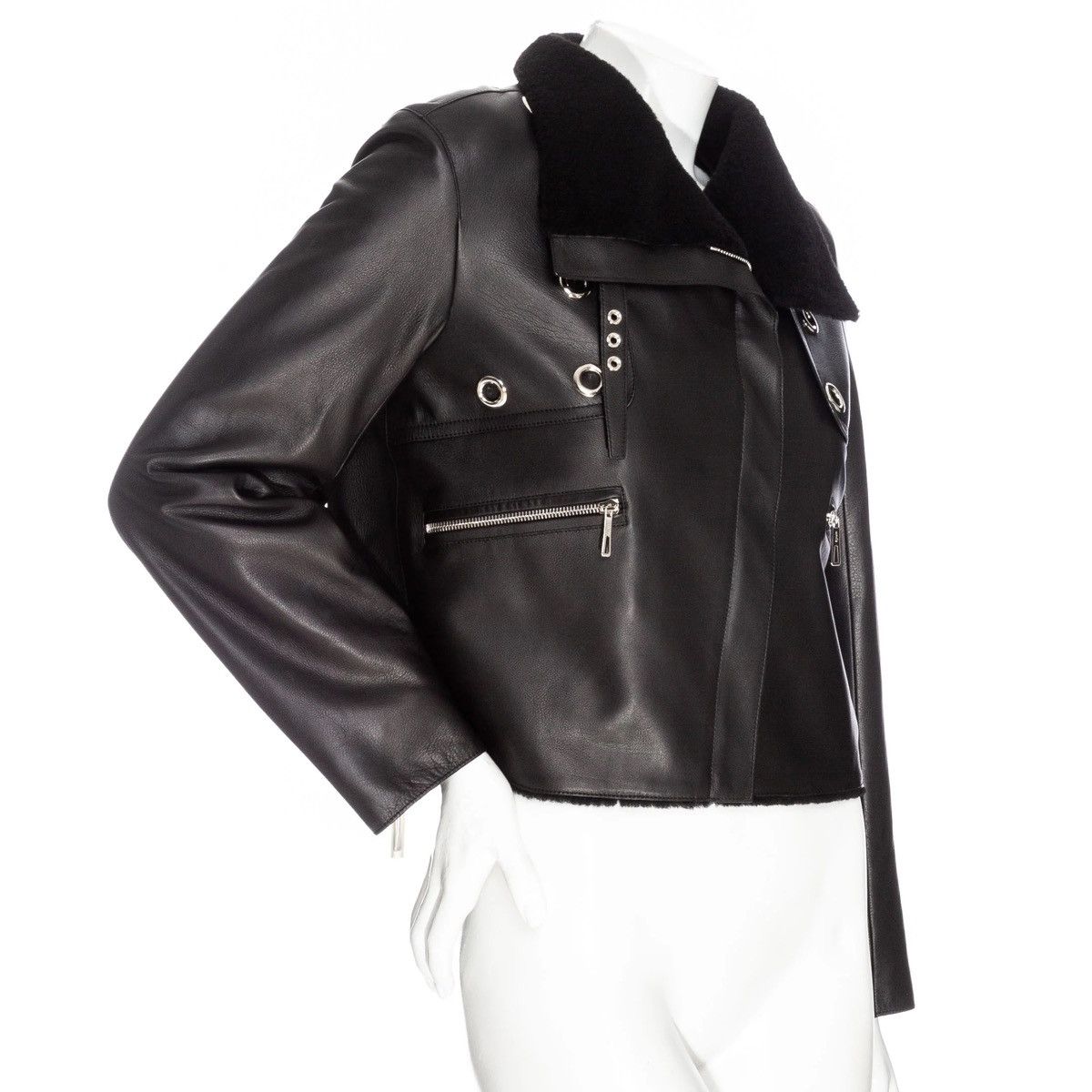 Hermes Hermes Shearling Cropped Leather Jacket Size XS / US 0-2 / IT 36-38 - 3 Thumbnail