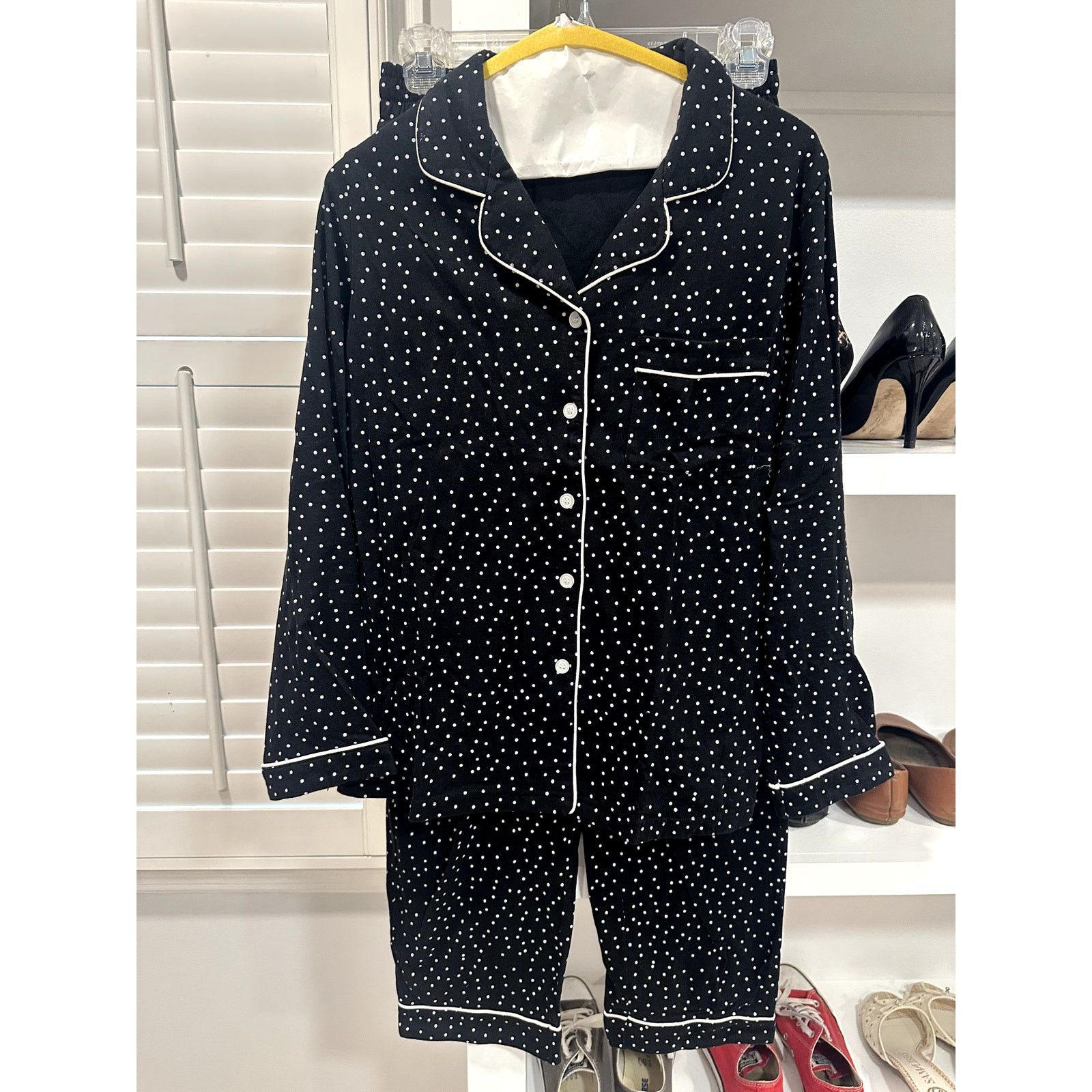 Other Joyarsia Women's Black White Polka Dot Pajama Set S NWOT Size ONE SIZE - 2 Thumbnail
