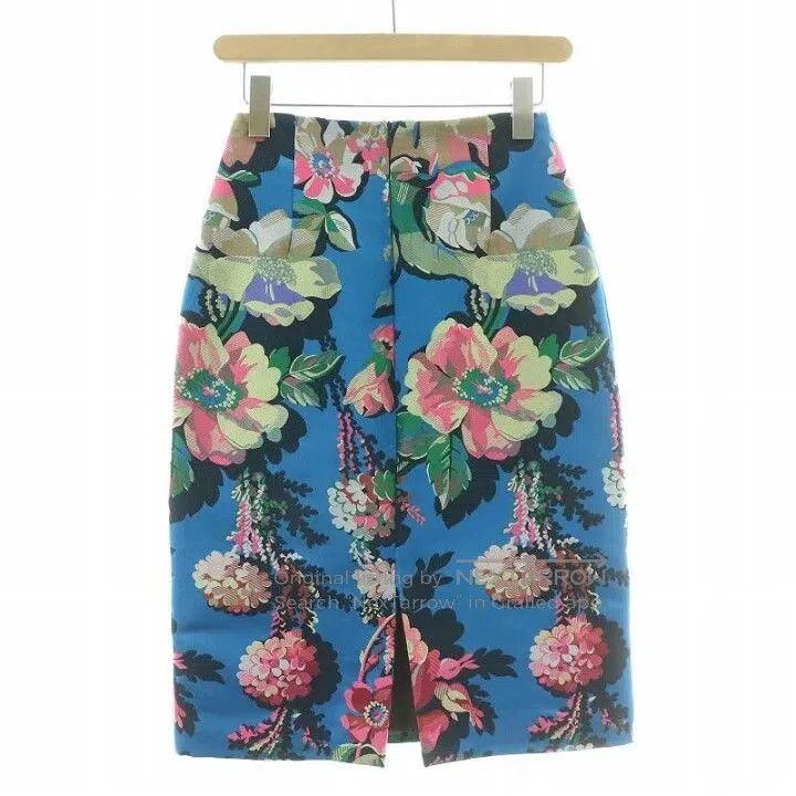Dries Van Noten floral print silk blend midi skirt. Size US 36 / EU 52 - 3 Thumbnail