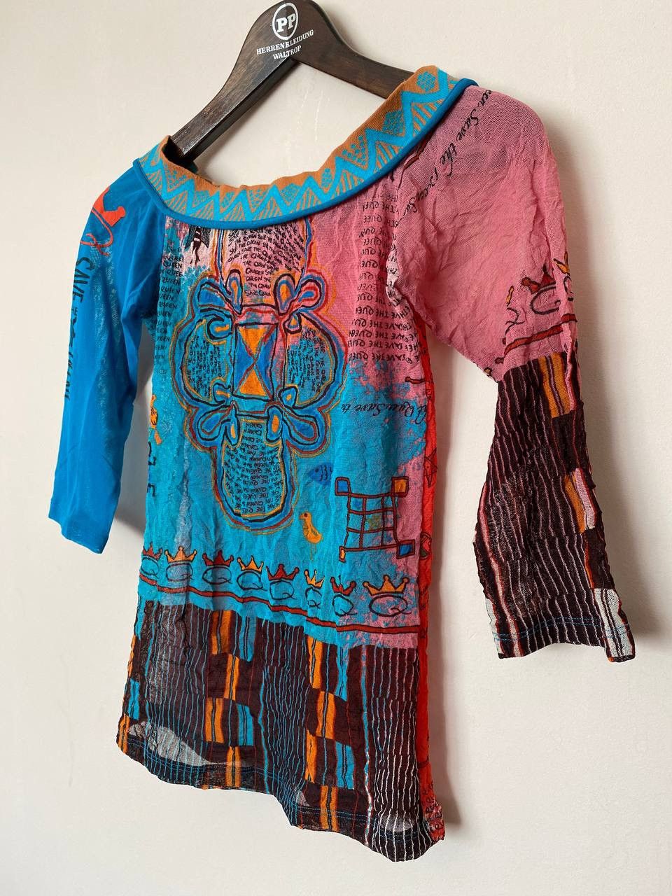 Japanese Brand Save The Queen Mesh Shoulder Off Multicolor Top y2k Size L Size L / US 10 / IT 46 - 3 Thumbnail