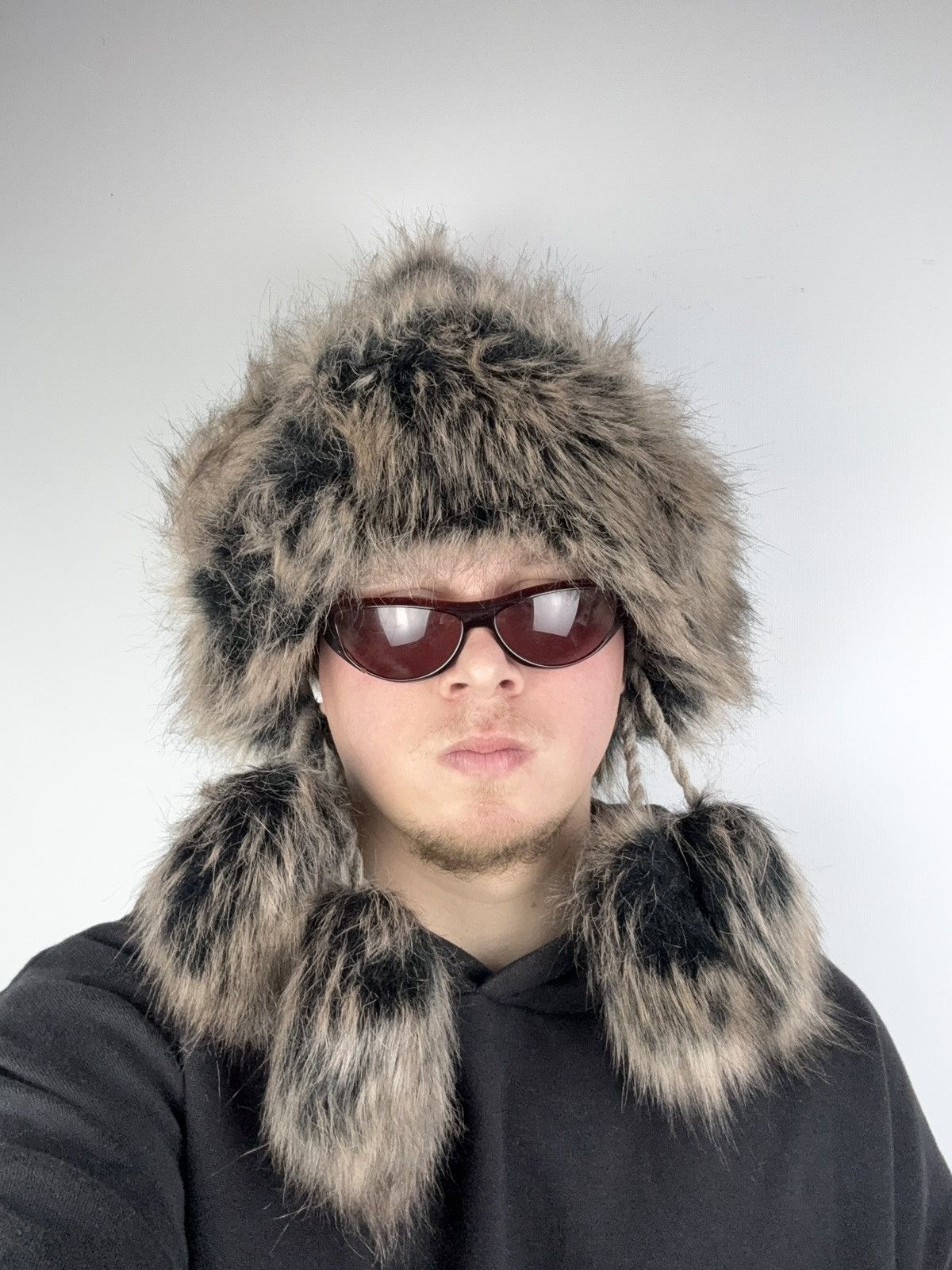 Japanese Brand Japanese 00s Y2K Retro Avant Garde Mohair Fuzzy Trapper Hat Size ONE SIZE - 3 Thumbnail