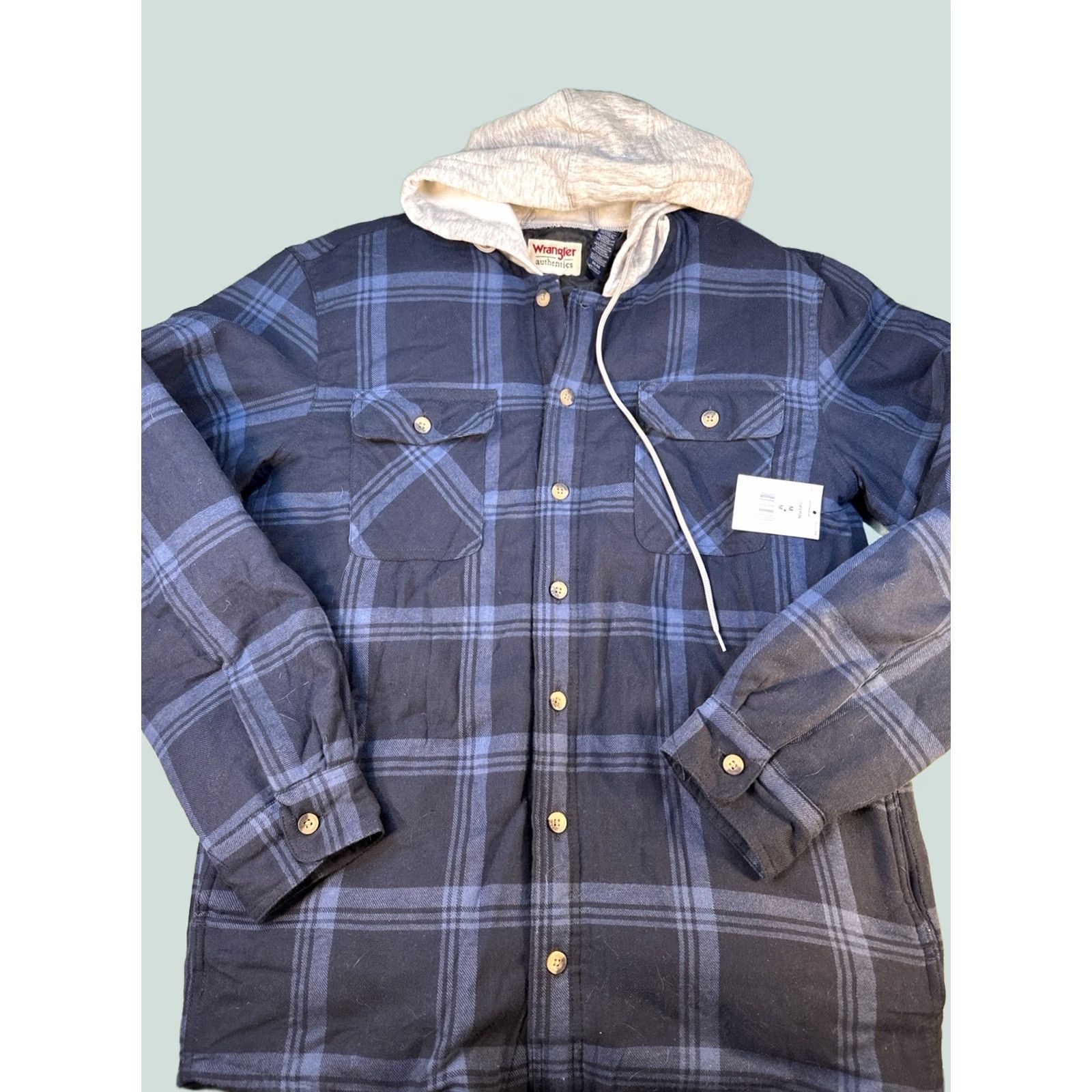 Wrangler VINTAGE? No. Wrangler Authentics Men's Plaid Flannel Quilt Lined Hooded Button Shirt Medium Size US M / EU 48-50 / 2 - 1 Thumbnail