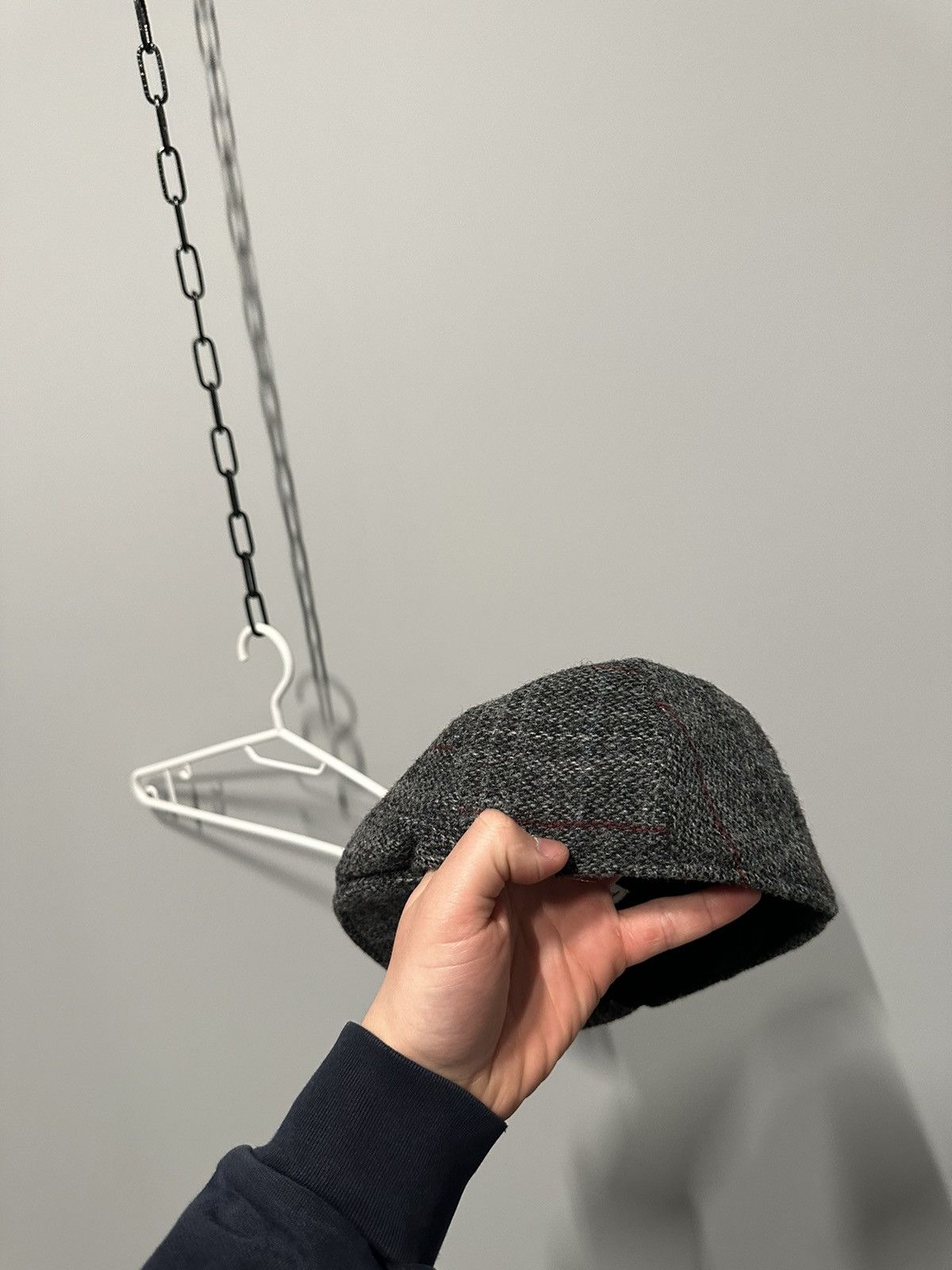 Harris Tweed Harris Tweed Hat Grey Wool Flat Cap Made in United Kingdom Size ONE SIZE - 4 Thumbnail
