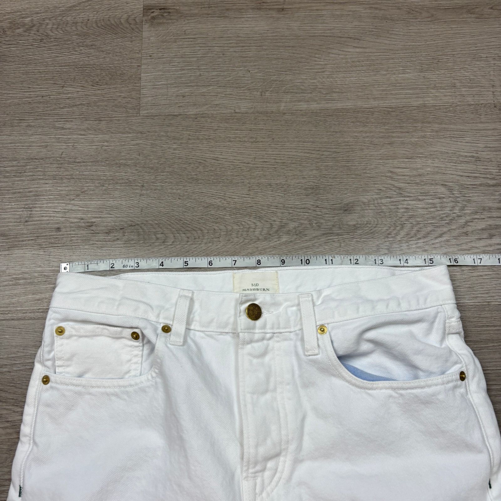 Sid Mashburn $175 Sid Mashburn Slim Straight Jean White Denim Men's 31x30 Size US 31 - 5 Thumbnail