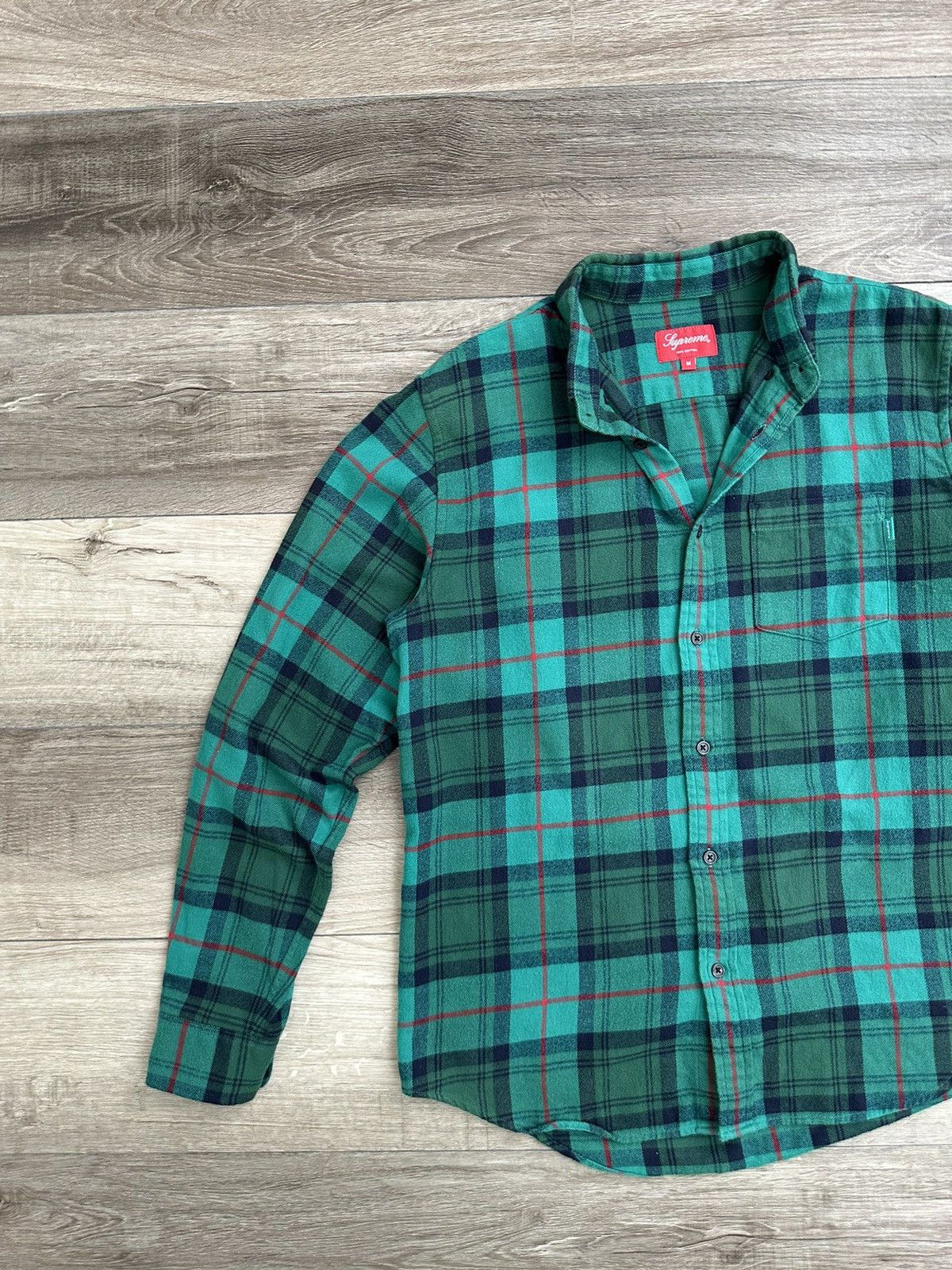 Supreme Supreme Tartan Flannel Plaid Shirt Green FW18 Medium Fall 
