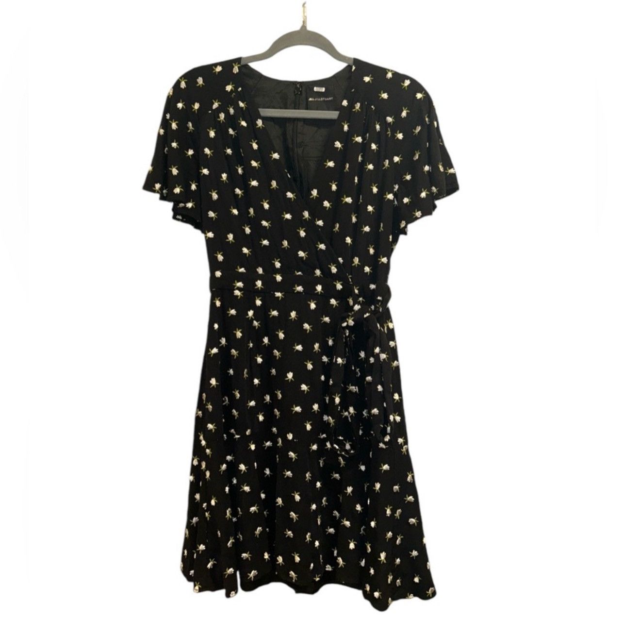 Jil Stuart JILL STUART Black Floral Embroidery V-Neck Mini Sheath Dress Size XS / US 0-2 / IT 36-38 - 4 Thumbnail