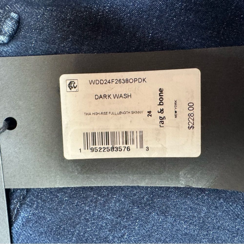 Rag & Bone NWT New $228 Rag & Bone Tina High Waist Skinny Jeans In Dar Size 24" / US 00 / IT 34 - 6 Thumbnail