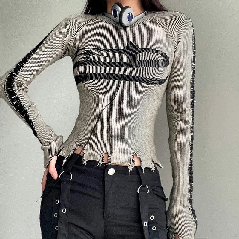 Japanese Brand Women Long Sleeve Jumpers Ripped Vintage Sweater Size S / US 4 / IT 40 - 4 Thumbnail