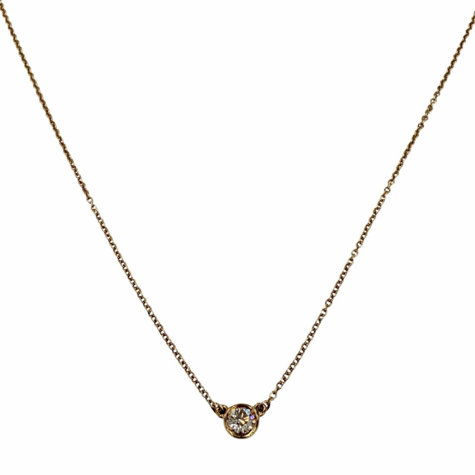 Tiffany & Co. TIFFANY&Co. Tiffany & Co. By the Yard Elsa Peretti 750 YG 1P Diamond (approx. 0.12ct) Setting Diameter approx. 4.73mm Necklace, Yellow Gold, Weight 1.94g, Women's, Comes with Box and Dust Bag Size ONE SIZE - 1 Thumbnail