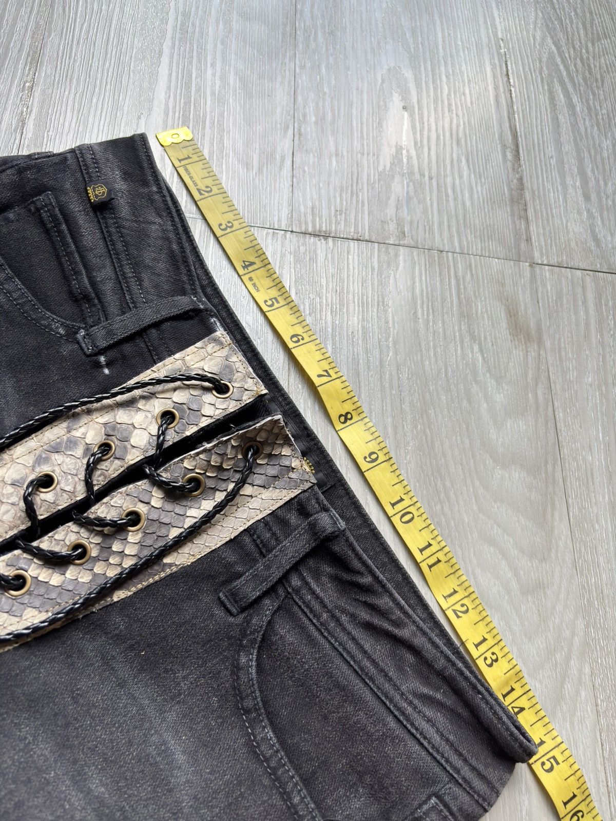 Georgia love phyton lace up flare jeans