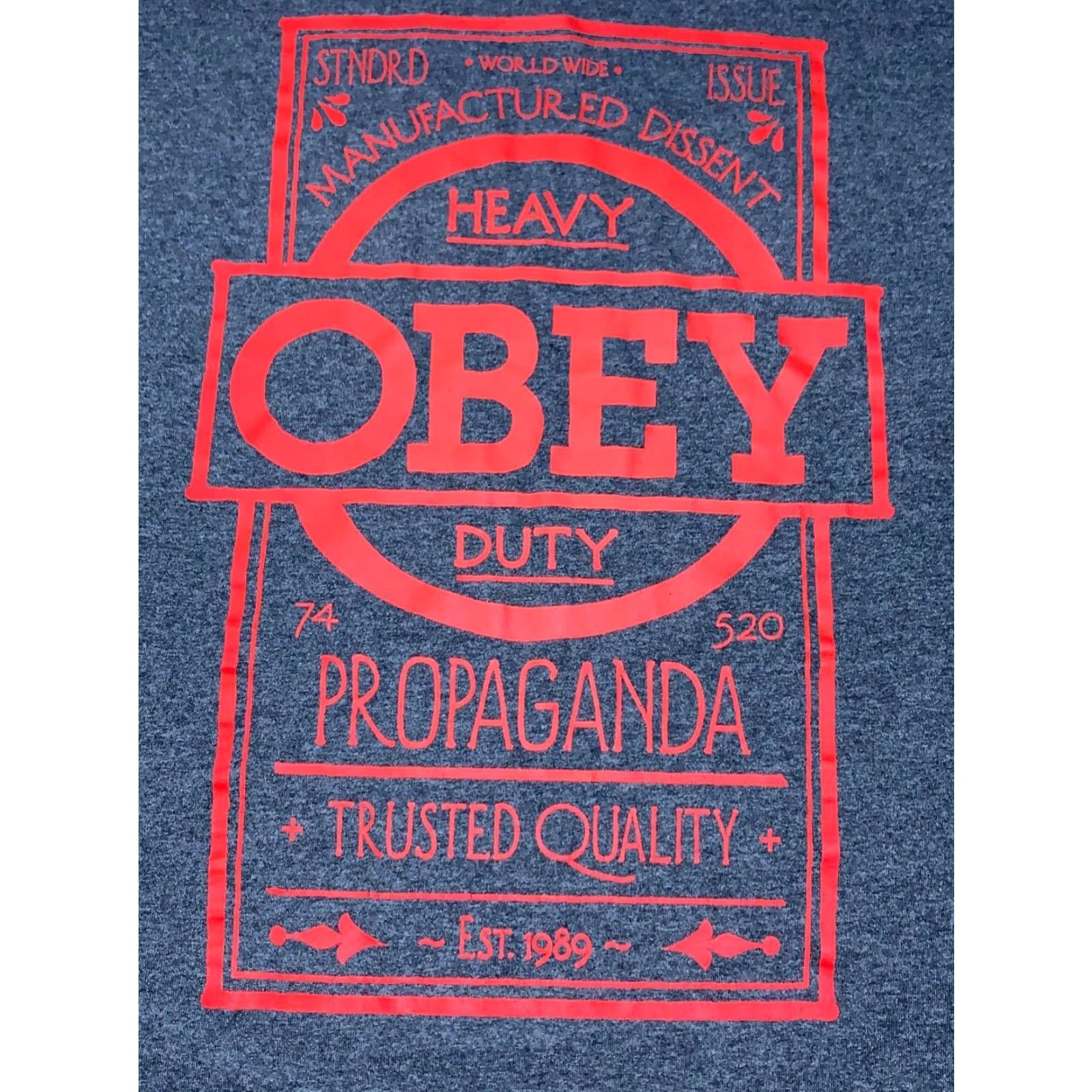 Obey VINTAGE Obey Propaganda Heavy Duty World Champions T-Shirt M Gray Short Sleeve Size US M / EU 48-50 / 2 - 2 Thumbnail