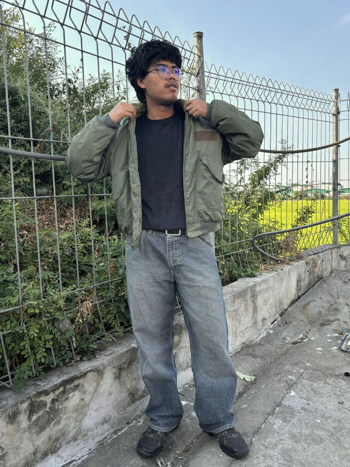 Vintage Vintage Faded Ma-1 Flight Bomber Jacket (Kanye Style) Size US XL / EU 56 / 4 - 3 Thumbnail