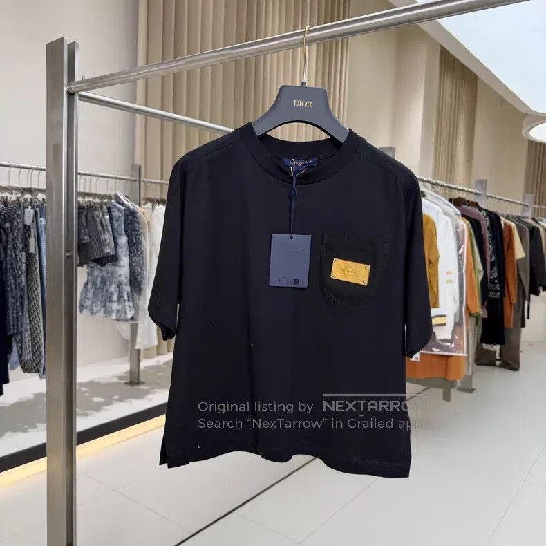 Louis Vuitton Louis Vuitton 25 black steel logo loose short sleeves Size US S / EU 44-46 / 1 - 1 Thumbnail