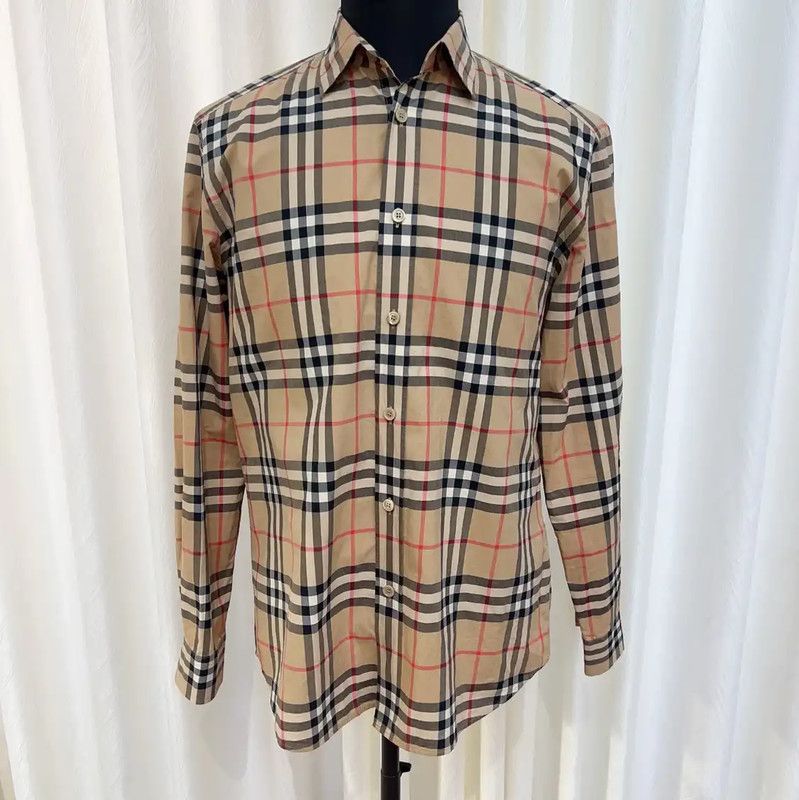 Burberry Burberry Khaki Cotton Men's Shirt Size US L / EU 52-54 / 3 - 1 Thumbnail