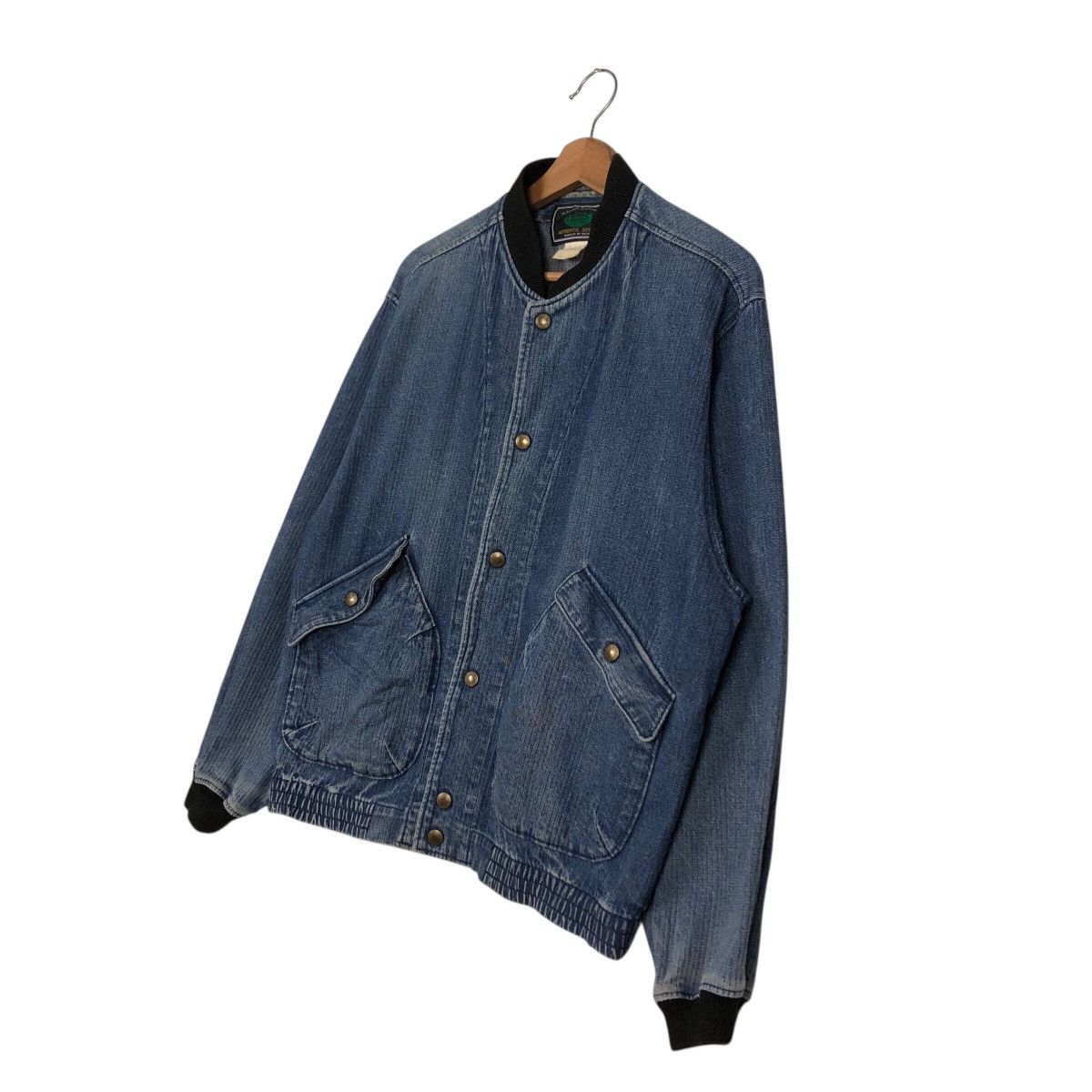 Japanese Brand 📌Vintage Denim Bomber Jacket Worker Big Born Issey Miyake Size US L / EU 52-54 / 3 - 3 Thumbnail