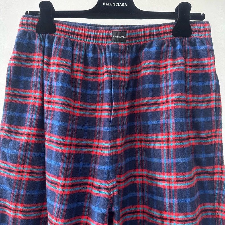 Balenciaga Balenciaga FW19 waist logo color-block plaid wide-leg trous Size US 30 / EU 46 - 3 Thumbnail