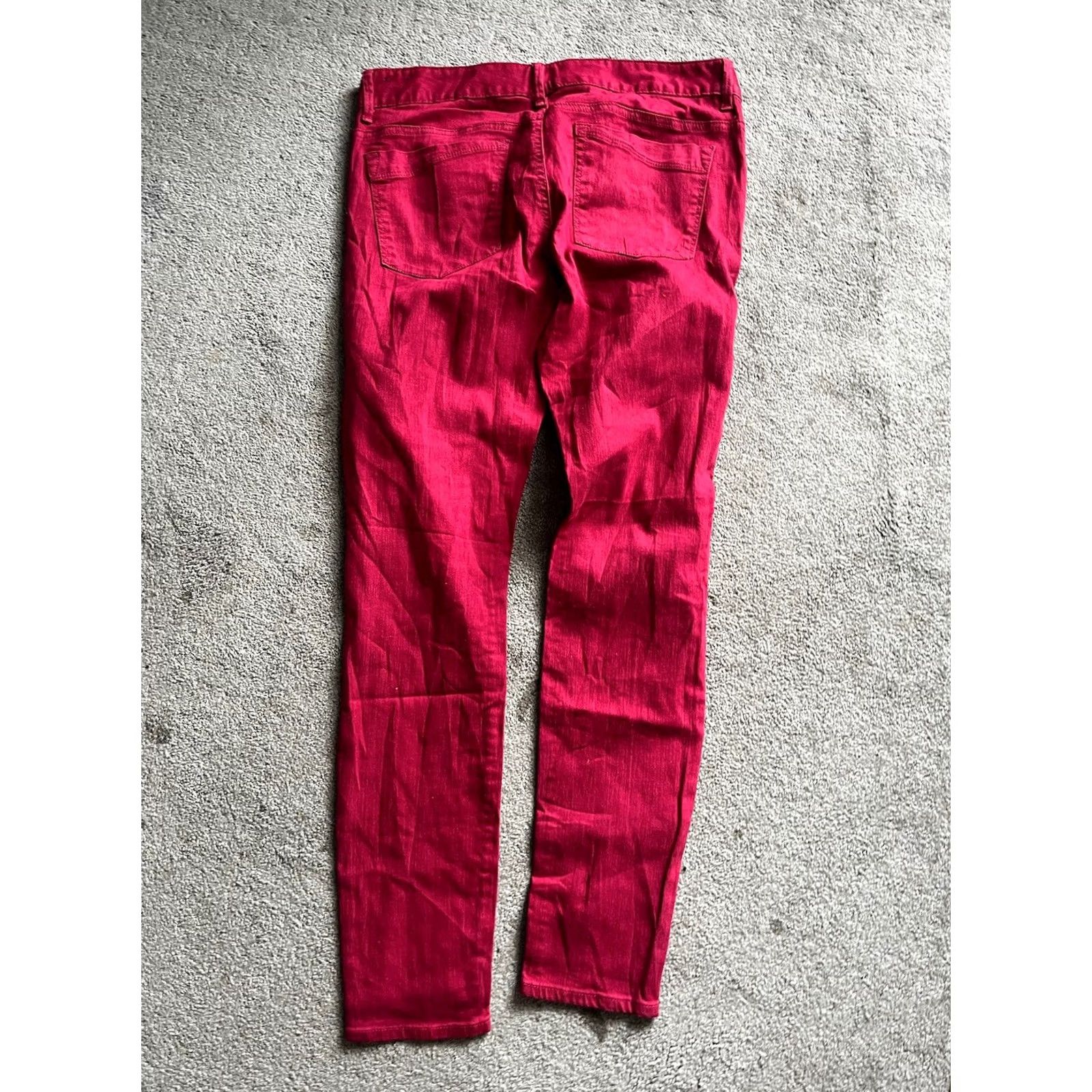 Express Express Jeans Zelda Slim Fit Ultra Low Rise Dark Wash Red Skinny 10 Size 32" / US 10 / IT 46 - 3 Thumbnail
