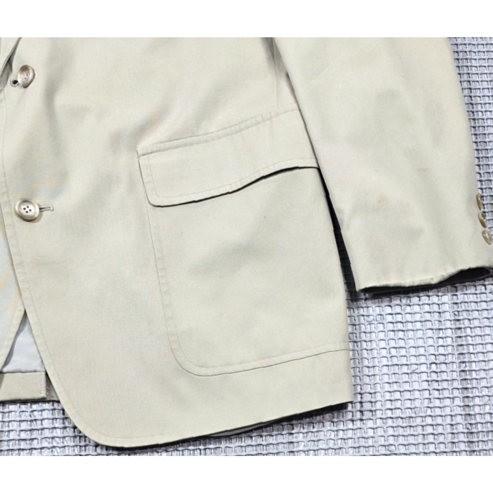 Brooks Brothers VINTAGE Brooks Brothers Blazer Mens 44 Beige Washable Sport Coat Made USA 80s Size 44R - 5 Thumbnail
