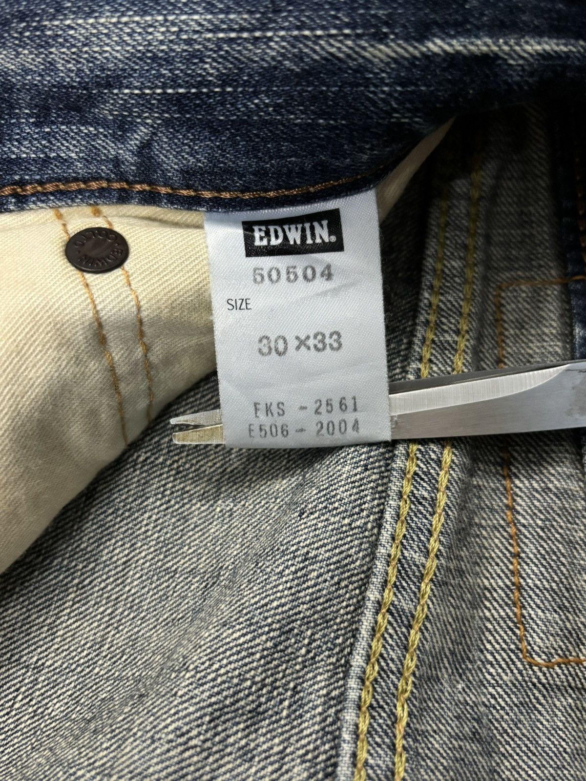 Edwin Vintage Edwin 505ZX Selvedge Blue Wash Distressed Jeans Size US 34 / EU 50 - 19 Thumbnail